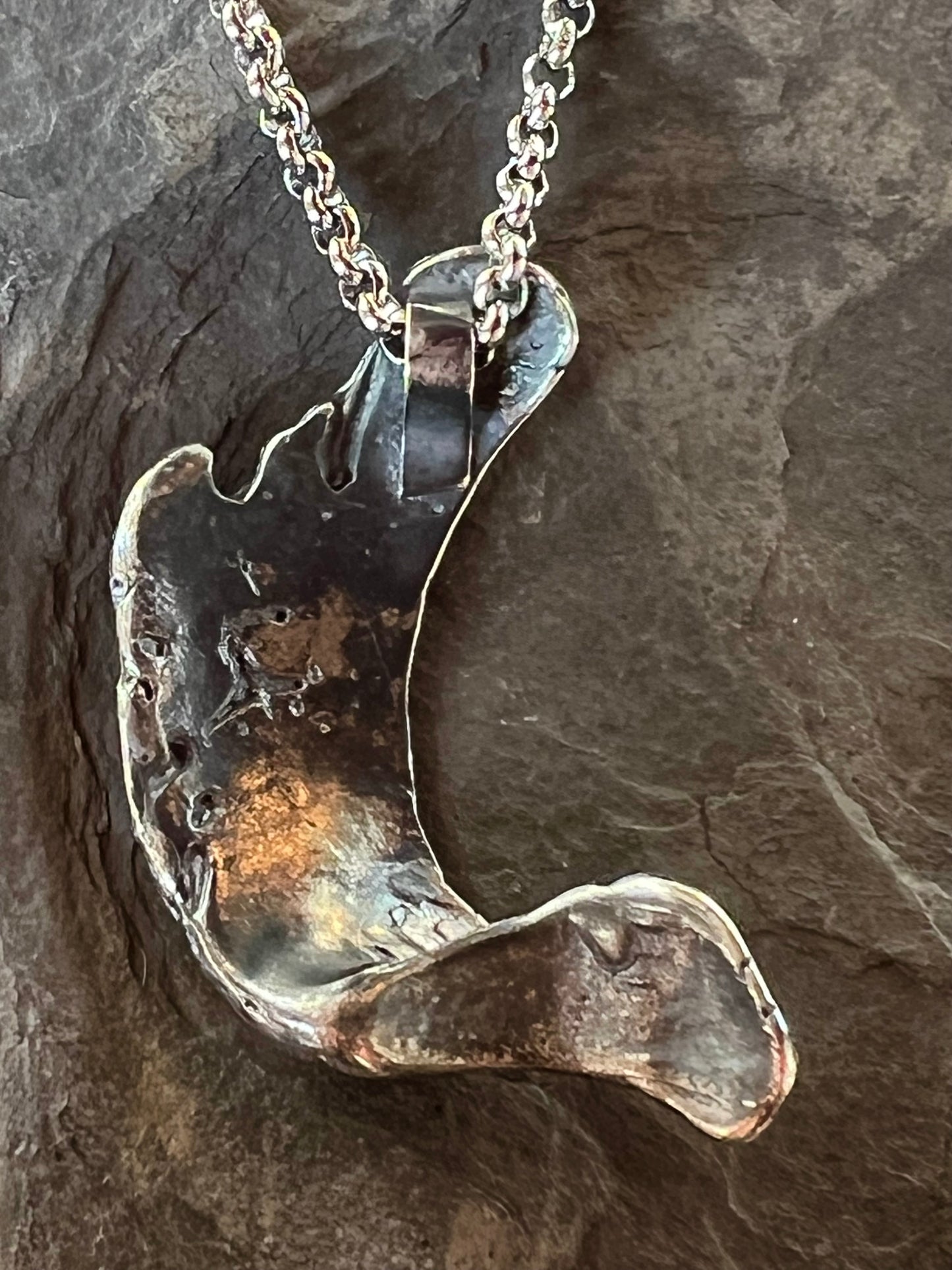 Seafarer Talisman Oxidized Sterling Pendant - Salt Series- Unisex