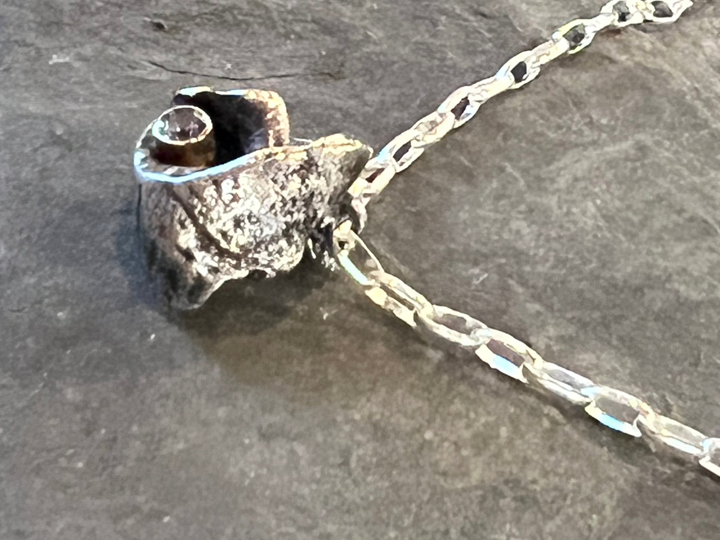 Sterling & 14K Conch Amulet with Tanzanite - Salt Series Necklace