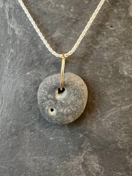 14K Lucky Stone Pendant - Cayuga Collection Necklace