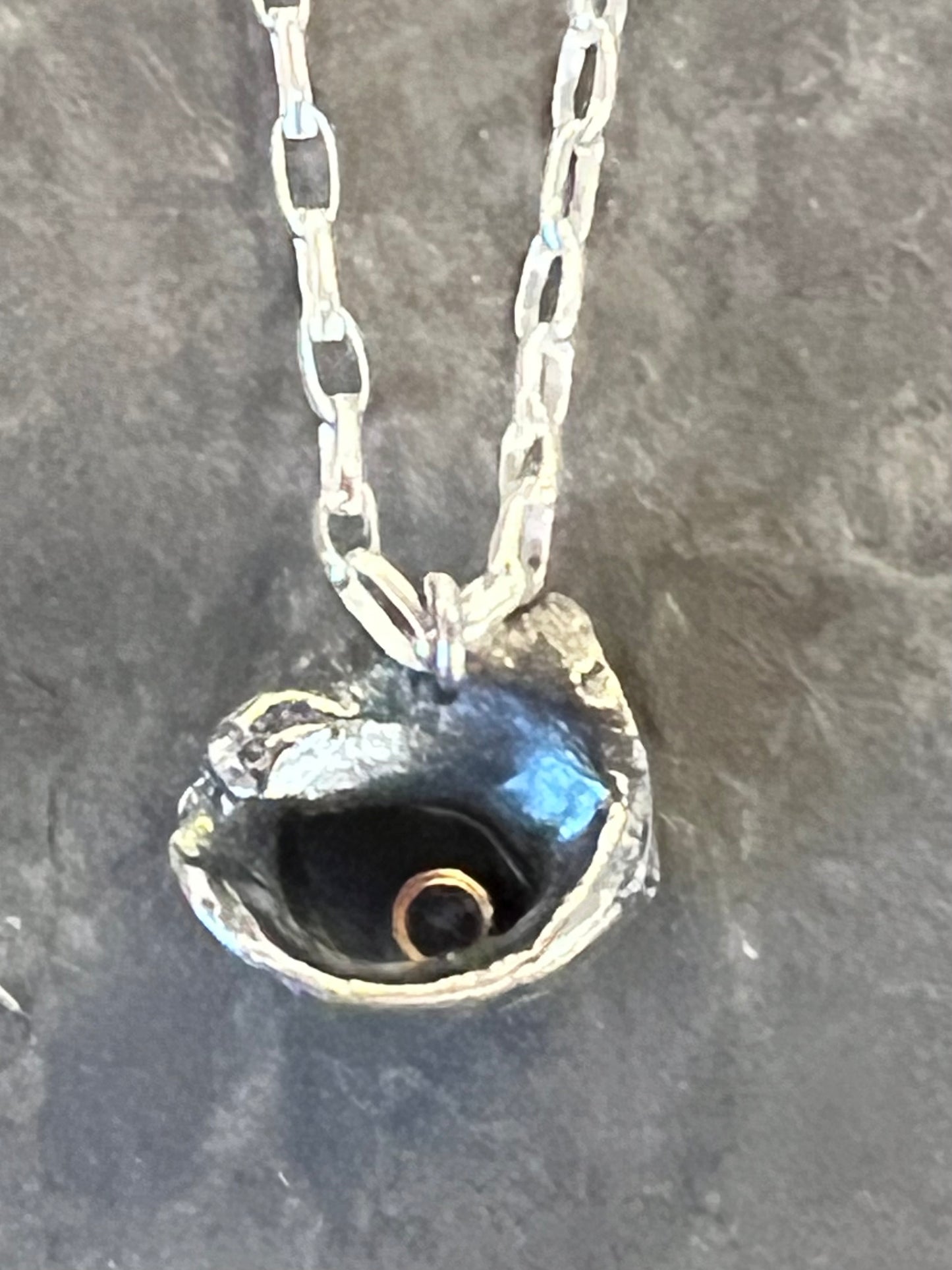Sterling & 14K Conch Amulet with Tanzanite - Salt Series Necklace