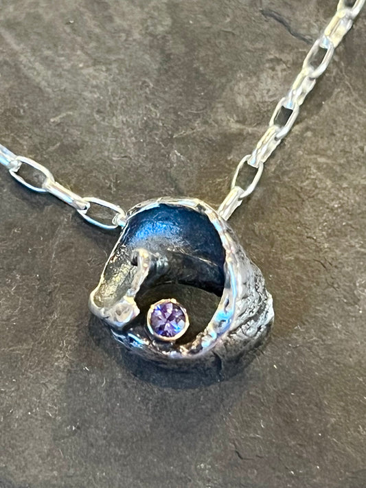 Sterling & 14K Conch Amulet with Tanzanite - Salt Series Necklace