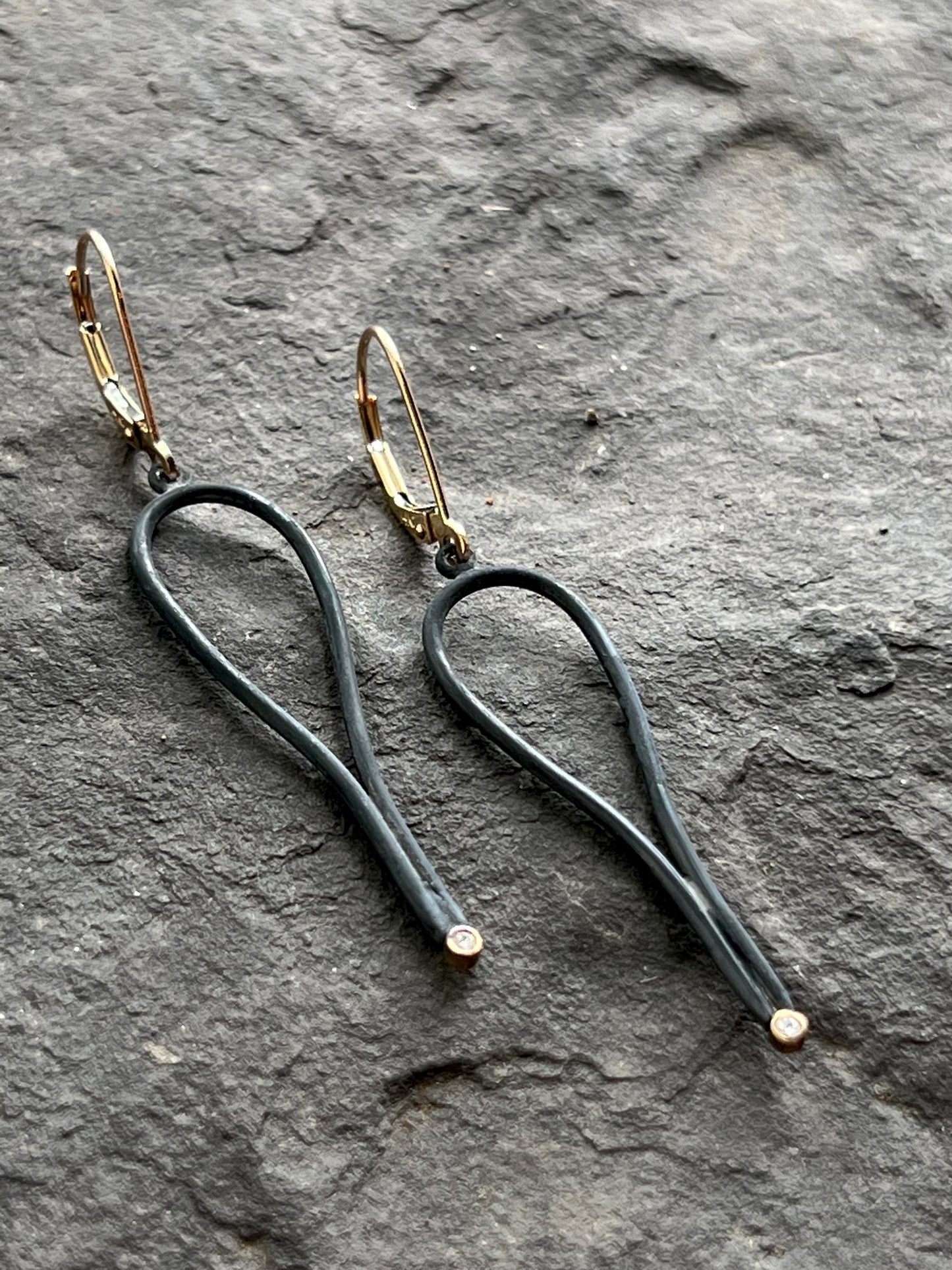 Dramatic Droplet Diamond Dangle Earrings