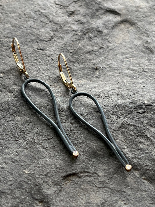 Dramatic Droplet Diamond Dangle Earrings