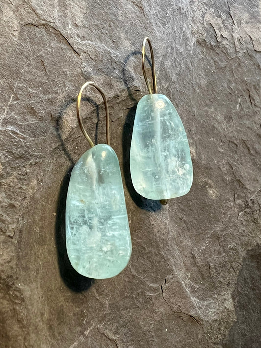 Aquamarine Demi Dangle - Minimalist Earrings