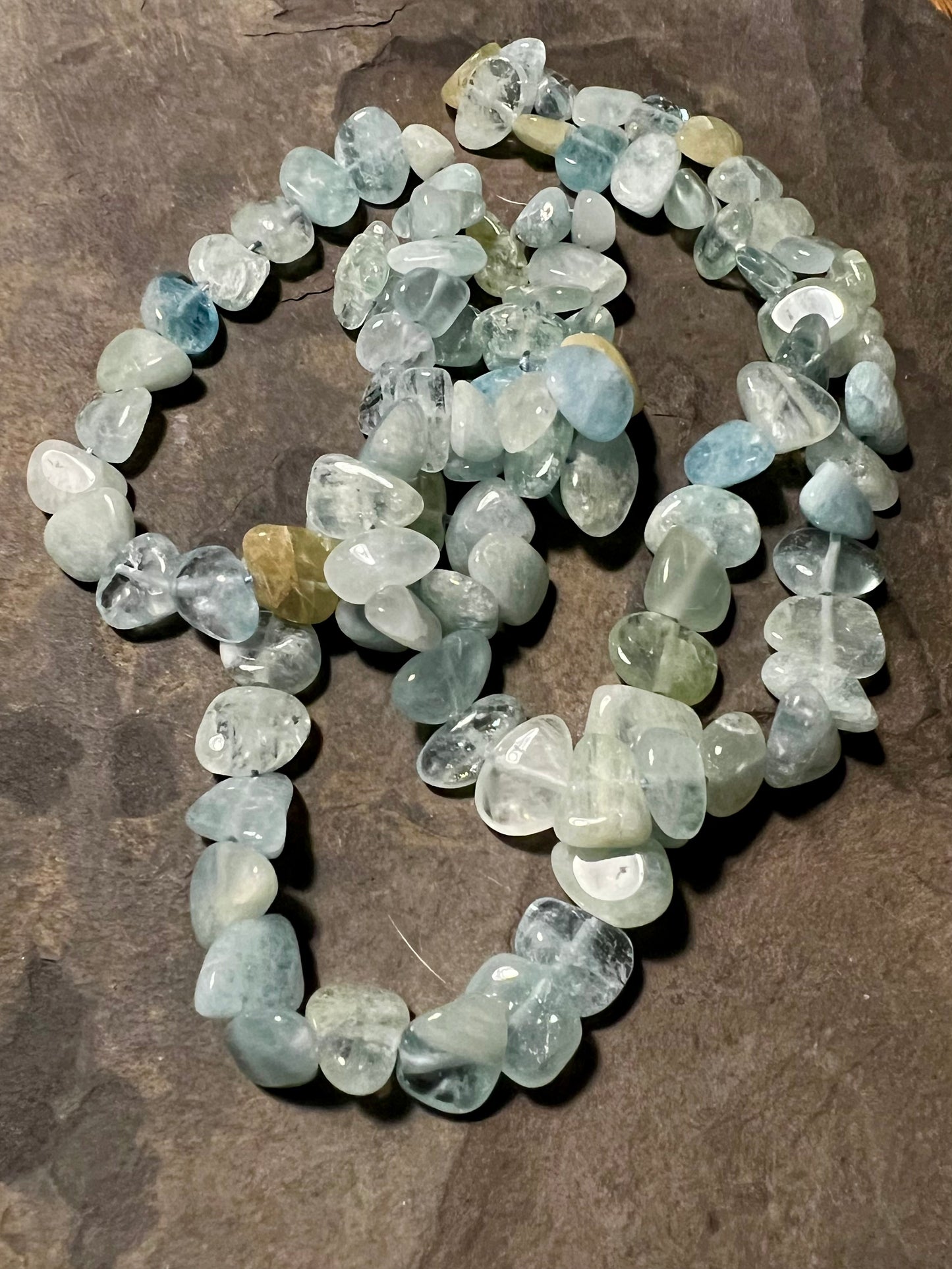 Freeform Aquamarine Strand Necklace