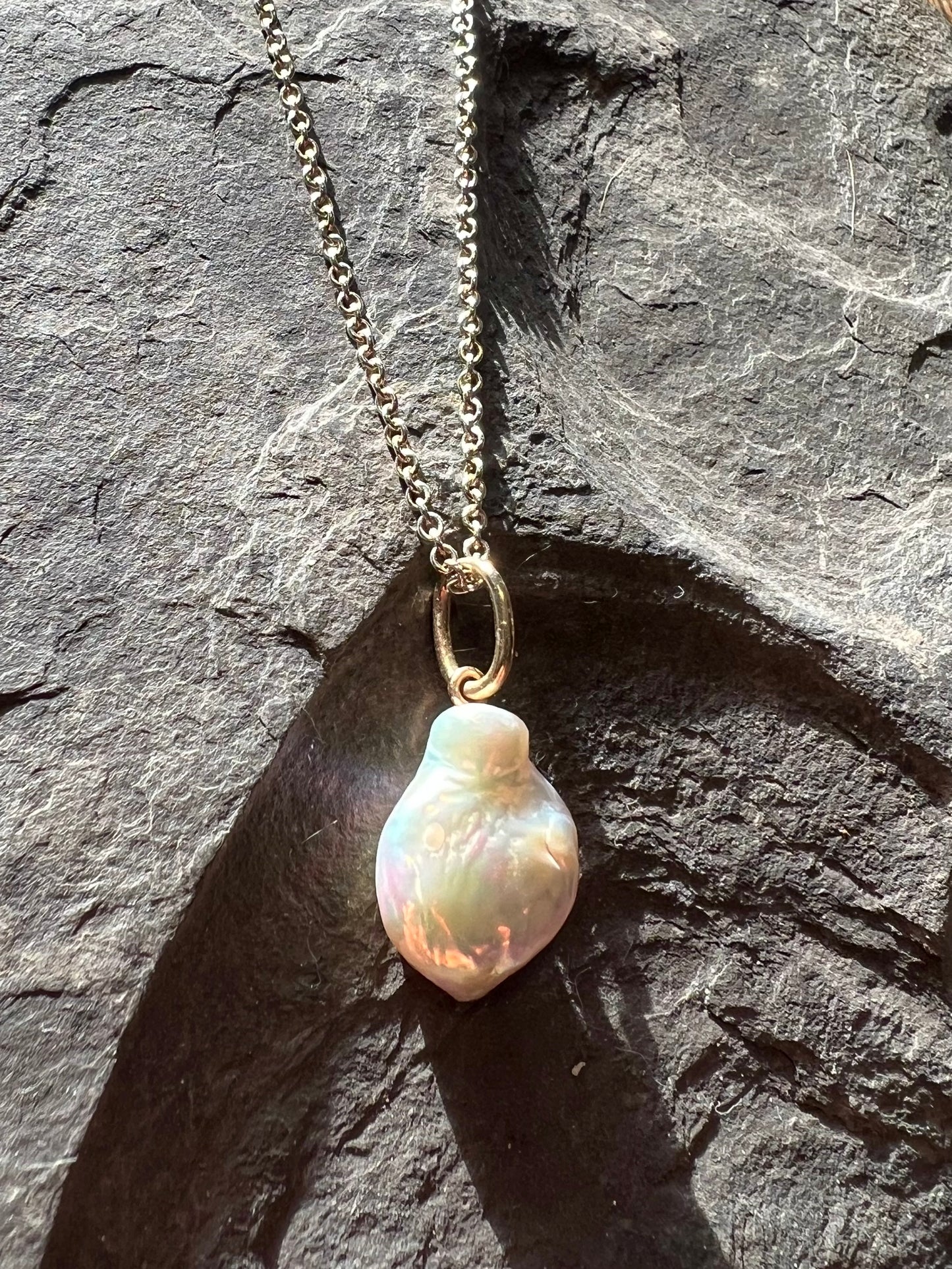 Creamy Keshi Pearl Drop - Minimalist Necklace
