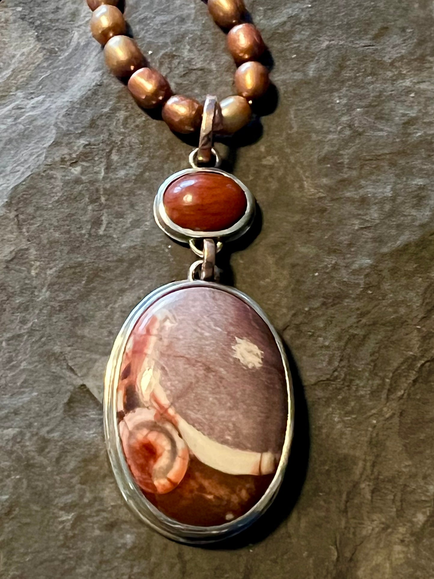 Bird's Eye Jasper Pendant - One of a Kind Necklace