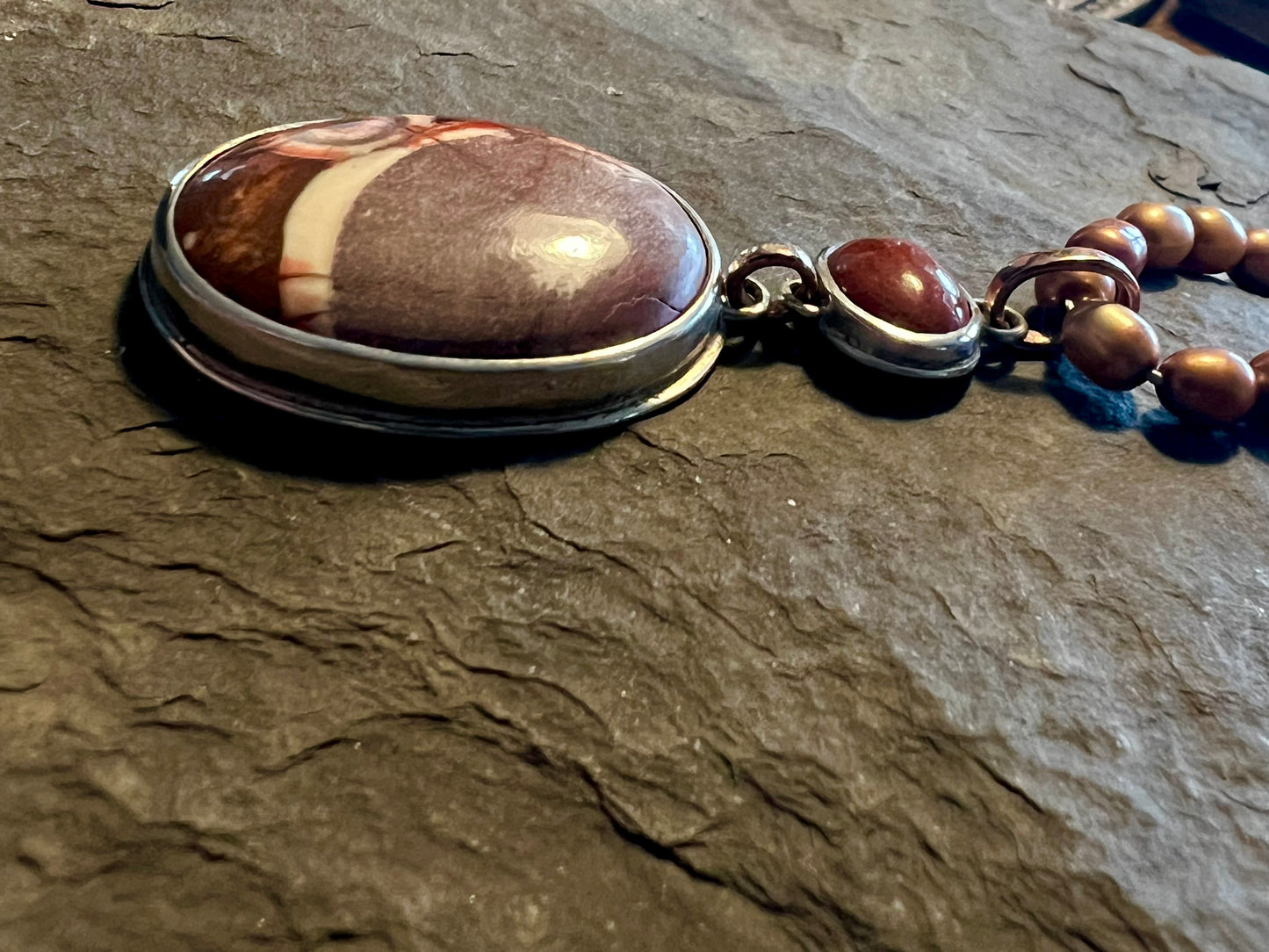 Bird's Eye Jasper Pendant - One of a Kind Necklace
