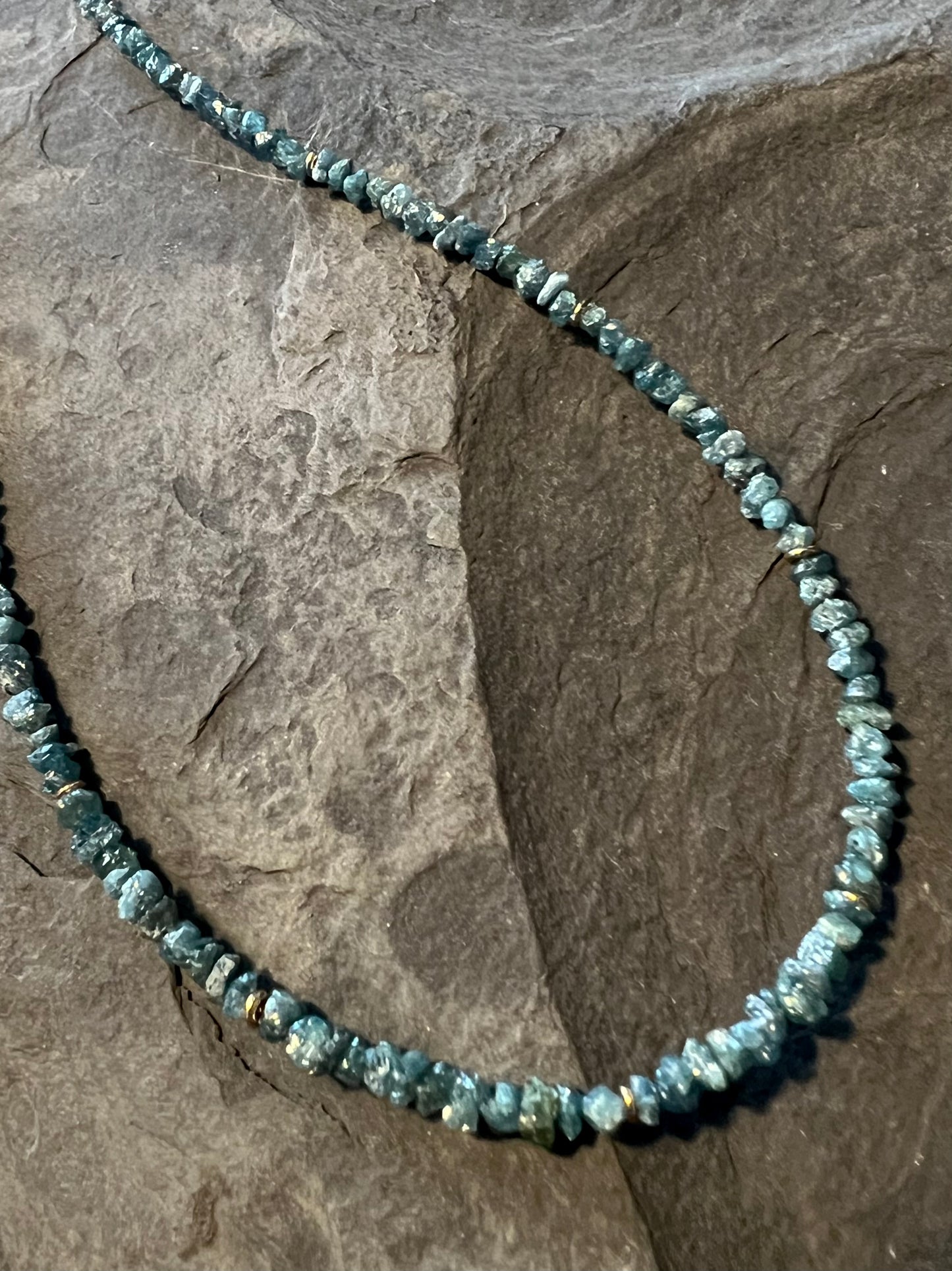 Natural Blue Diamond Strand - Minimalist necklace