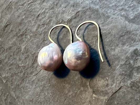 Blush Baroque Pearl Demi-Dangle - Minimalist Earrings