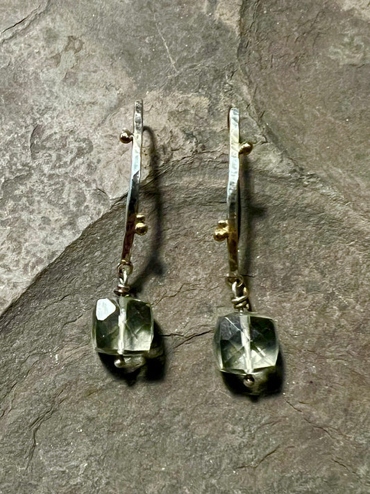 Brook Green Quartz Earrings - One of a Kind