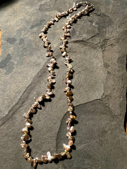 Champagne Keshi Pearl Strand - One of a Kind Necklace