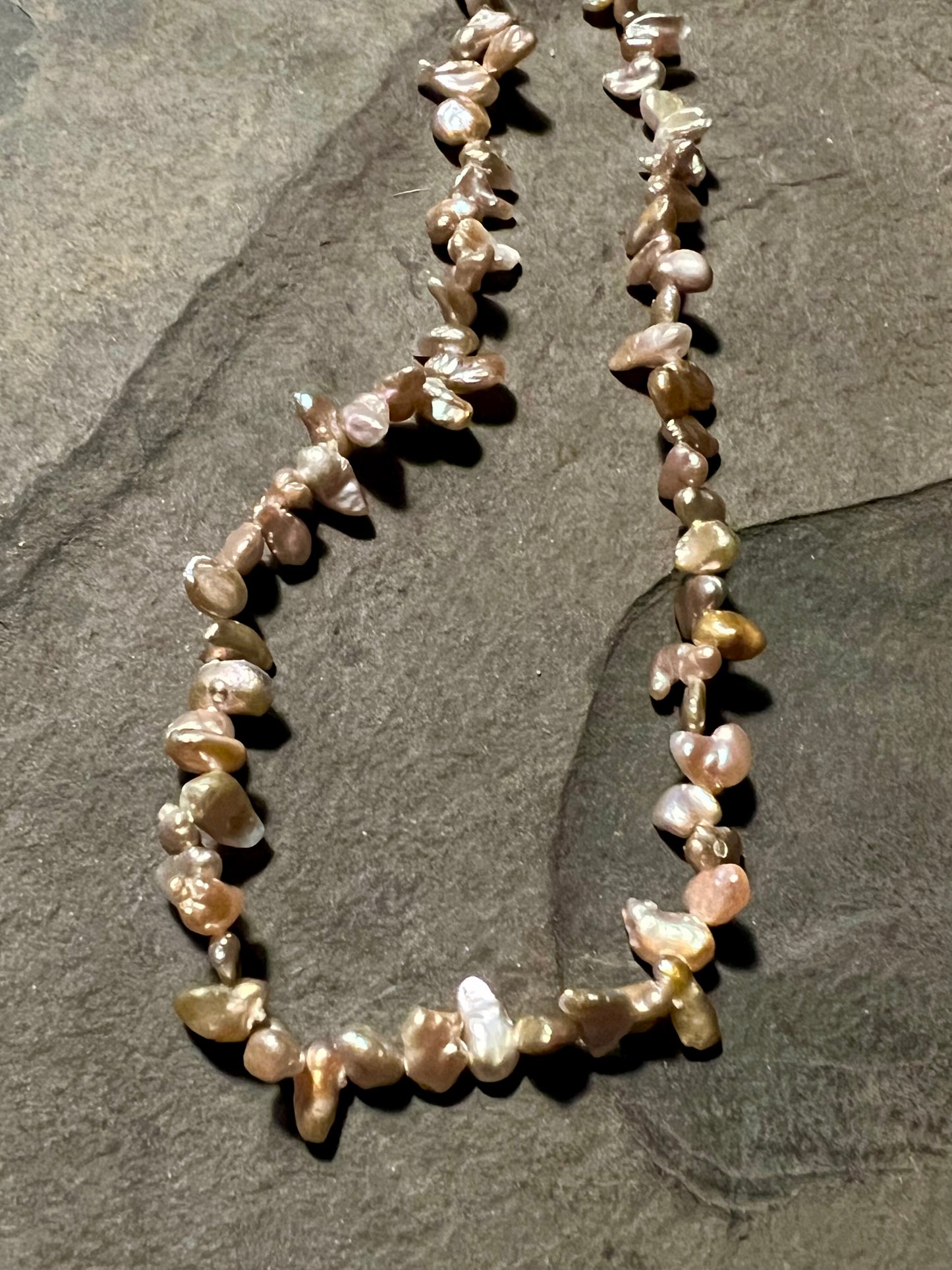 Champagne Keshi Pearl Strand - One of a Kind Necklace