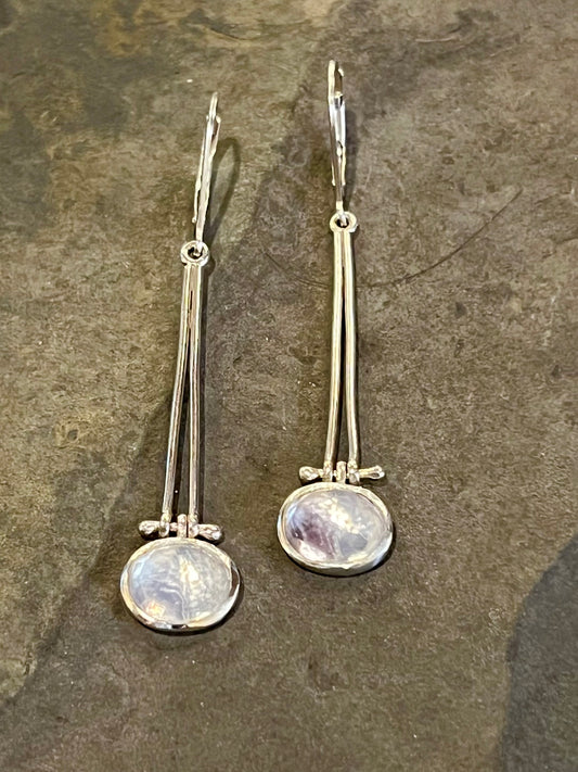 Hinged  Sterling Dangle with Lavender Quartz - One of a Kind Earring