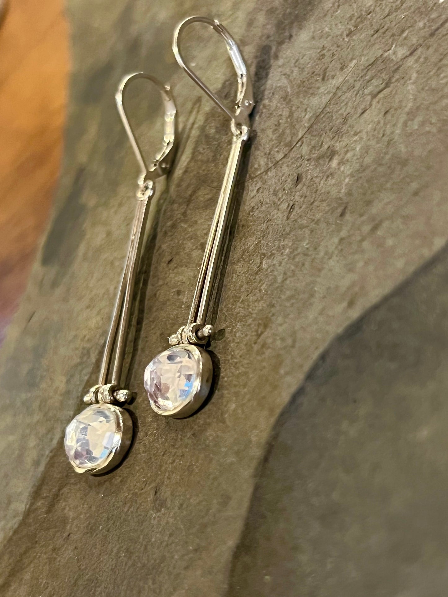 Hinged Sterling Dangle with Lavender Quartz - One of a Kind Earring