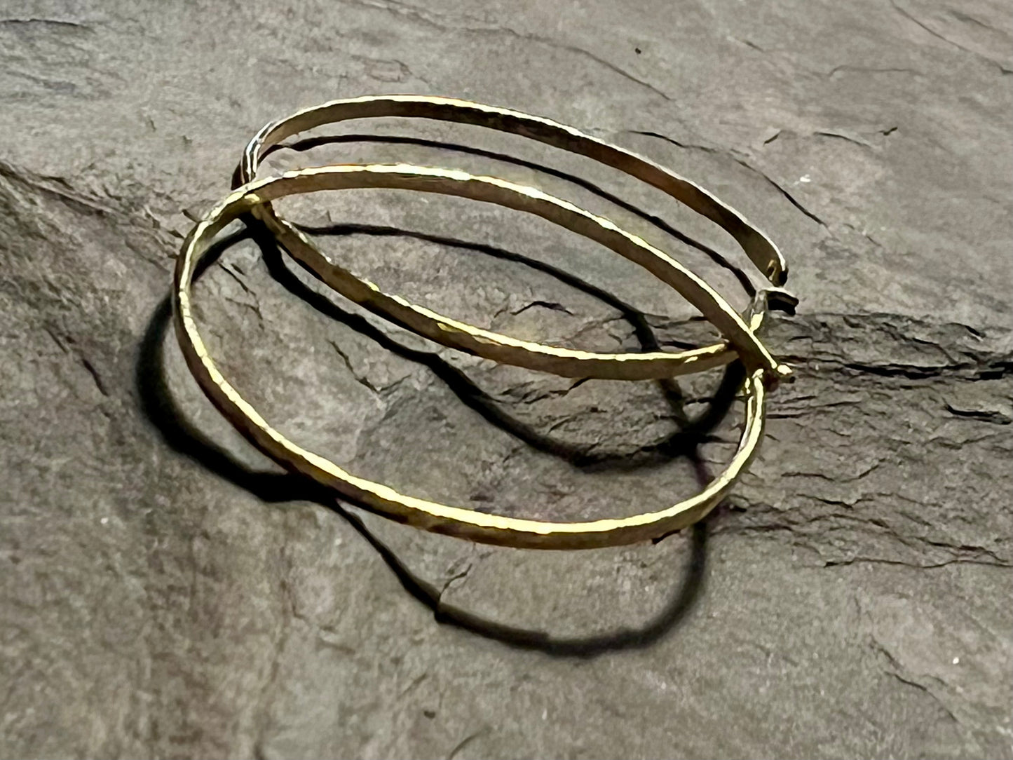 Hammered Hoop 18K Yellow Gold - Minimalist Earrings