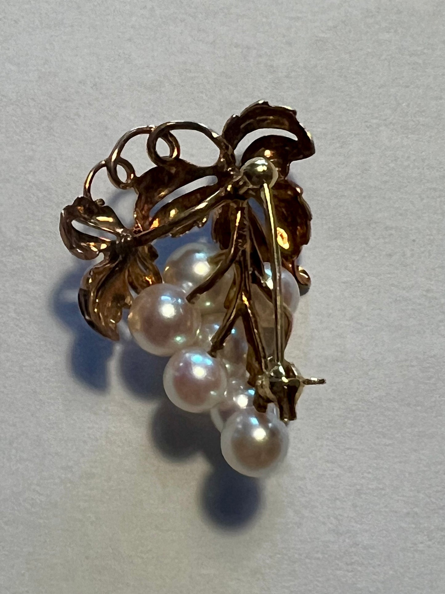 Estate Cultured Pearl Grape Cluster Pin