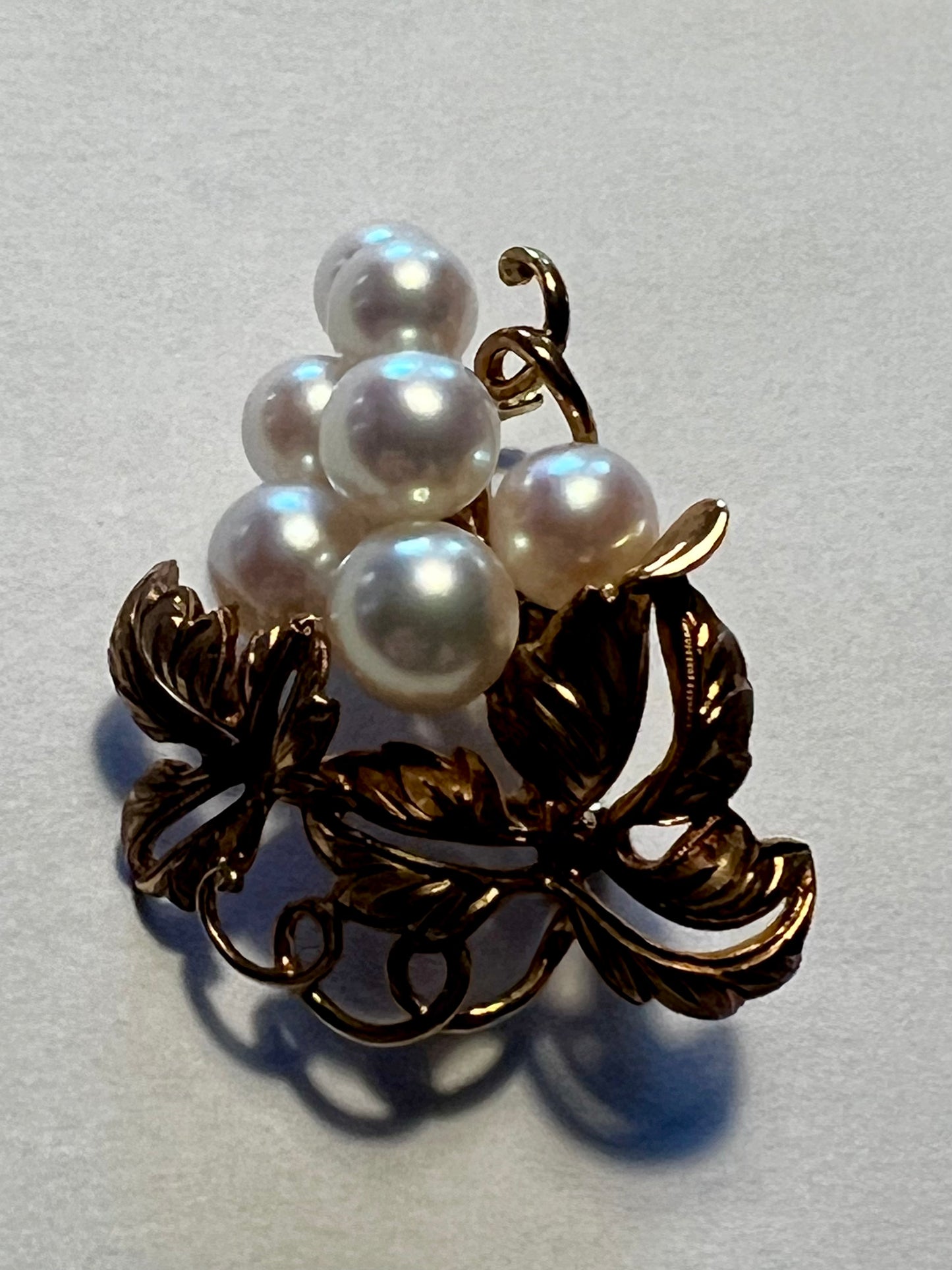 Estate Cultured Pearl Grape Cluster Pin