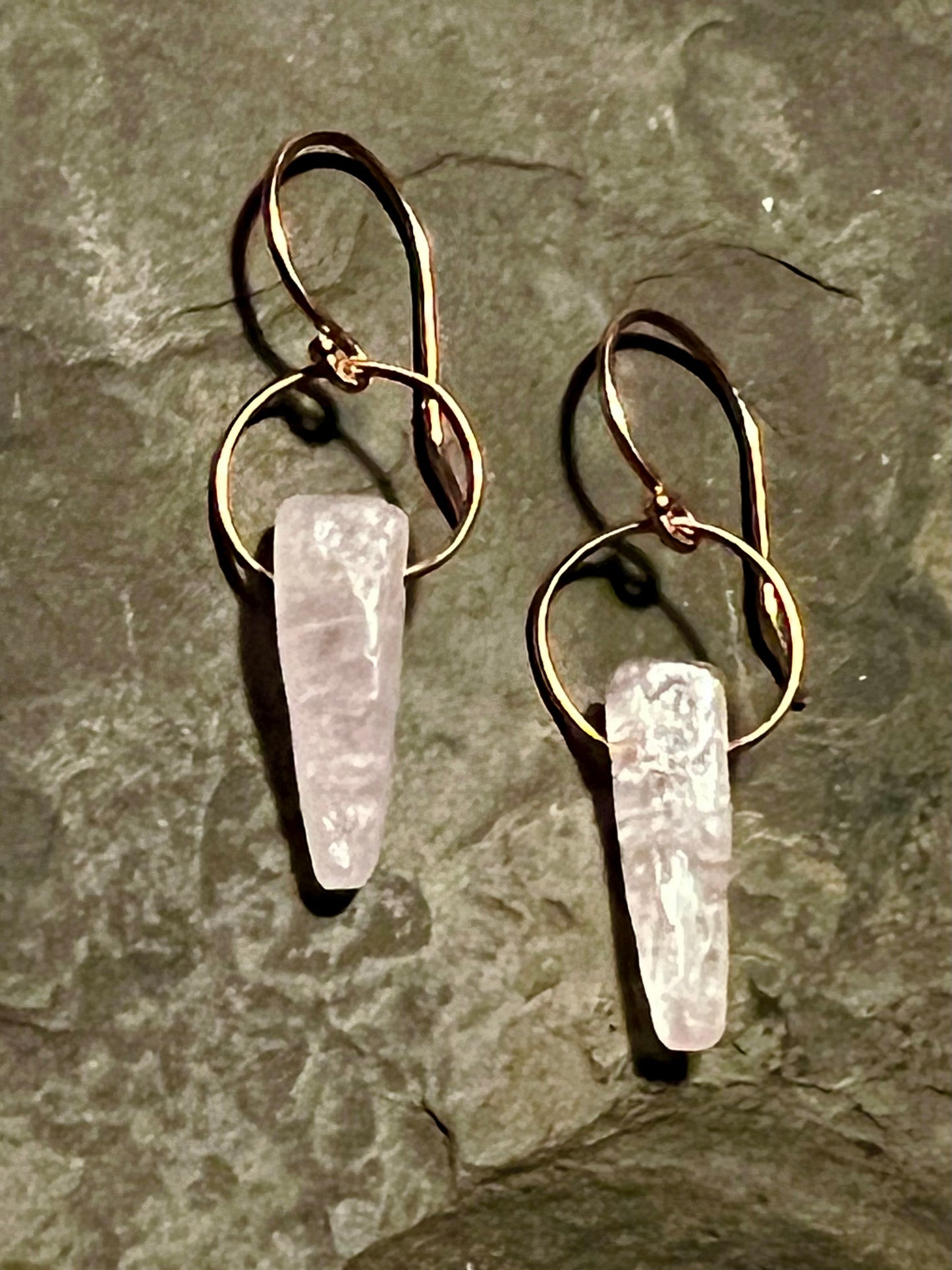 Kunzite 14K Rose Gold Crystal Dangle - One of a Kind Earring