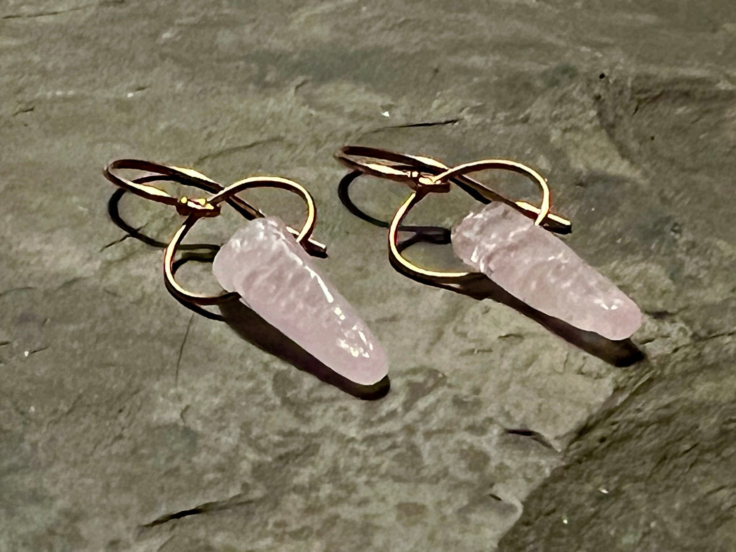 Kunzite 14K Rose Gold Crystal Dangle - One of a Kind Earring