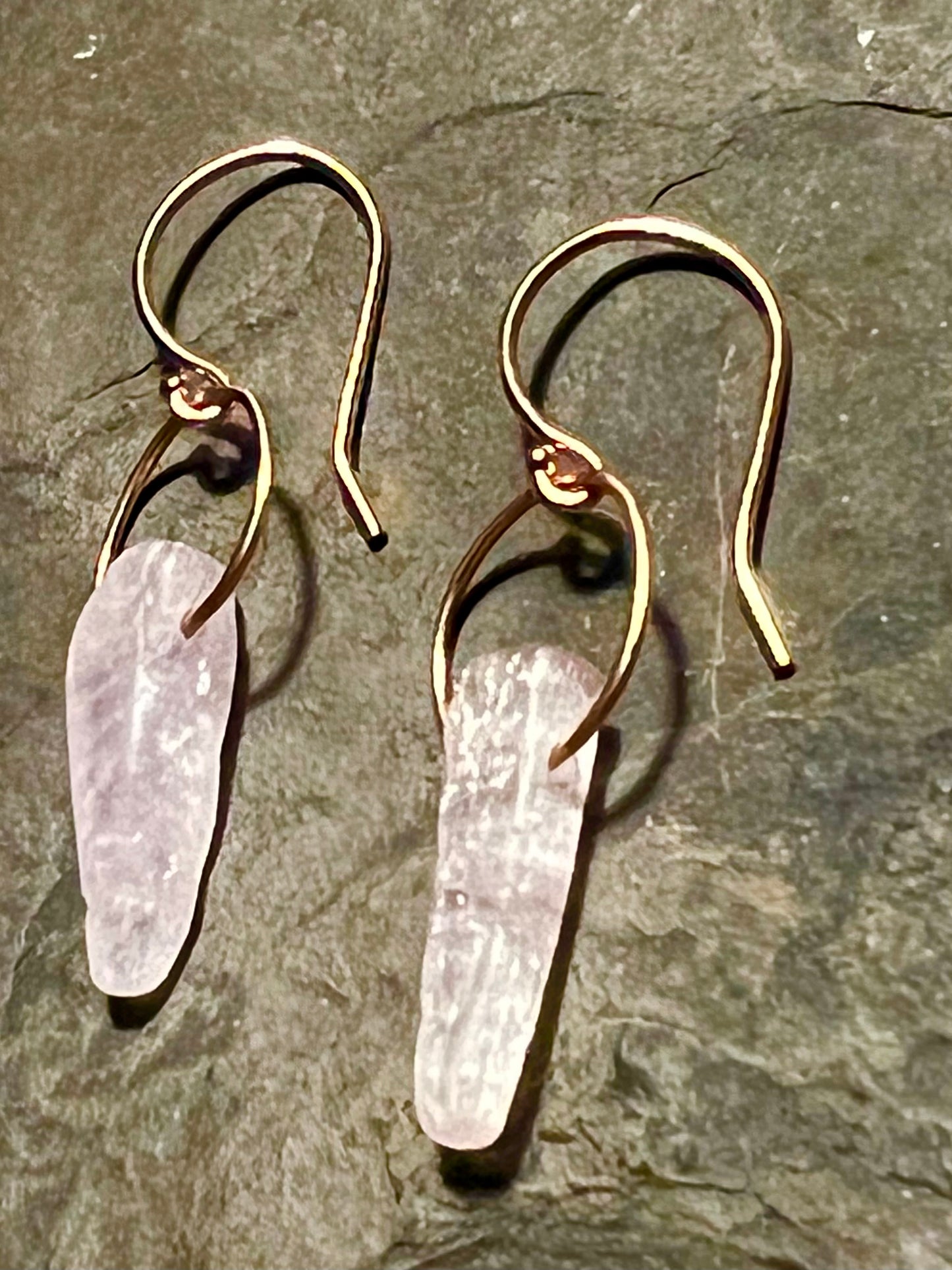 Kunzite 14K Rose Gold Crystal Dangle - One of a Kind Earring