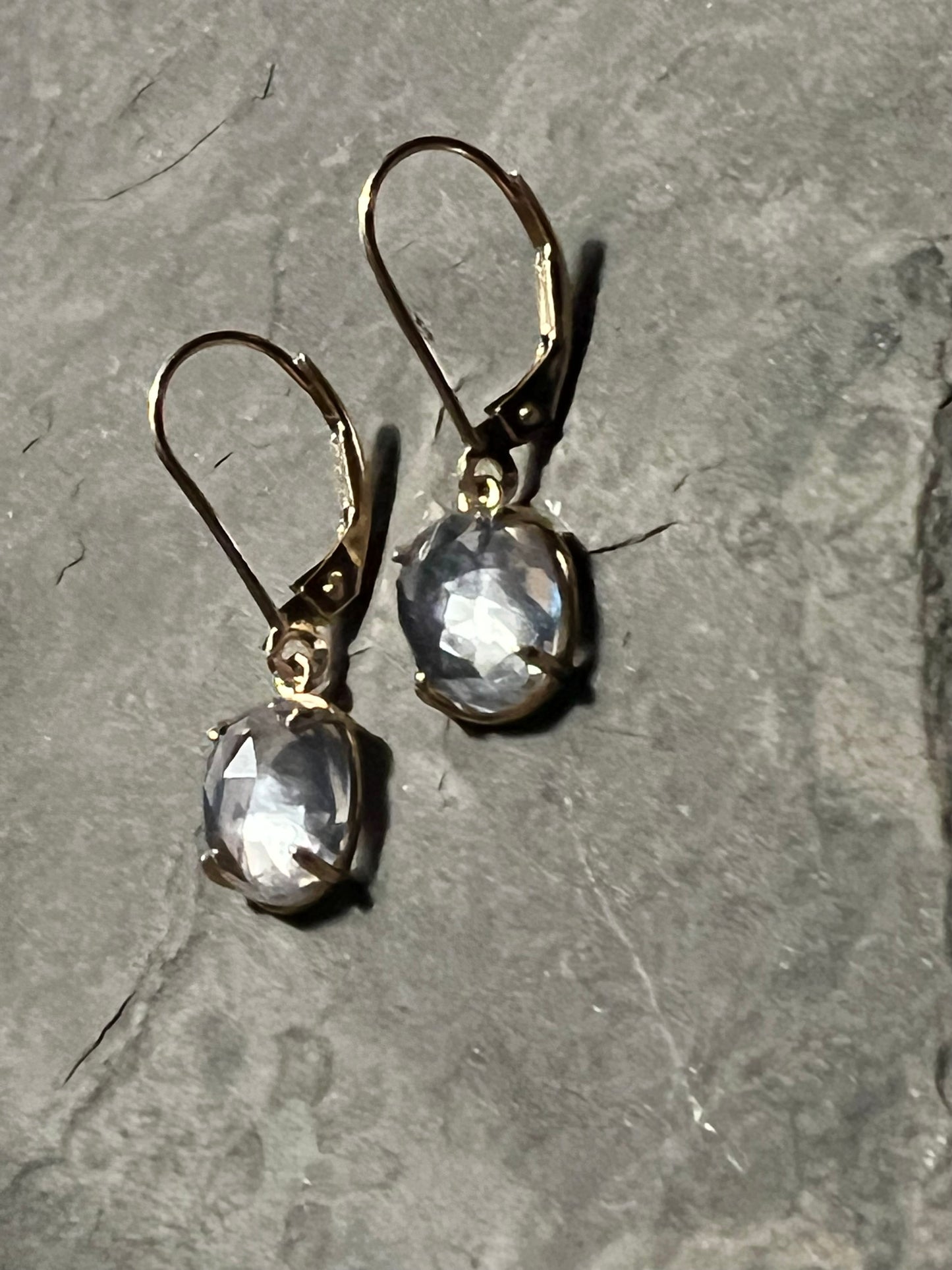 Lavender Quartz 14K Dangle - Minimalist Earrings