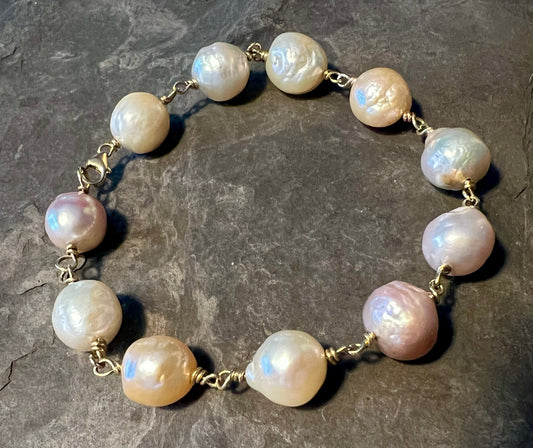 Cloud Hued Pearl Bracelet - One Of a Kind Bracelet
