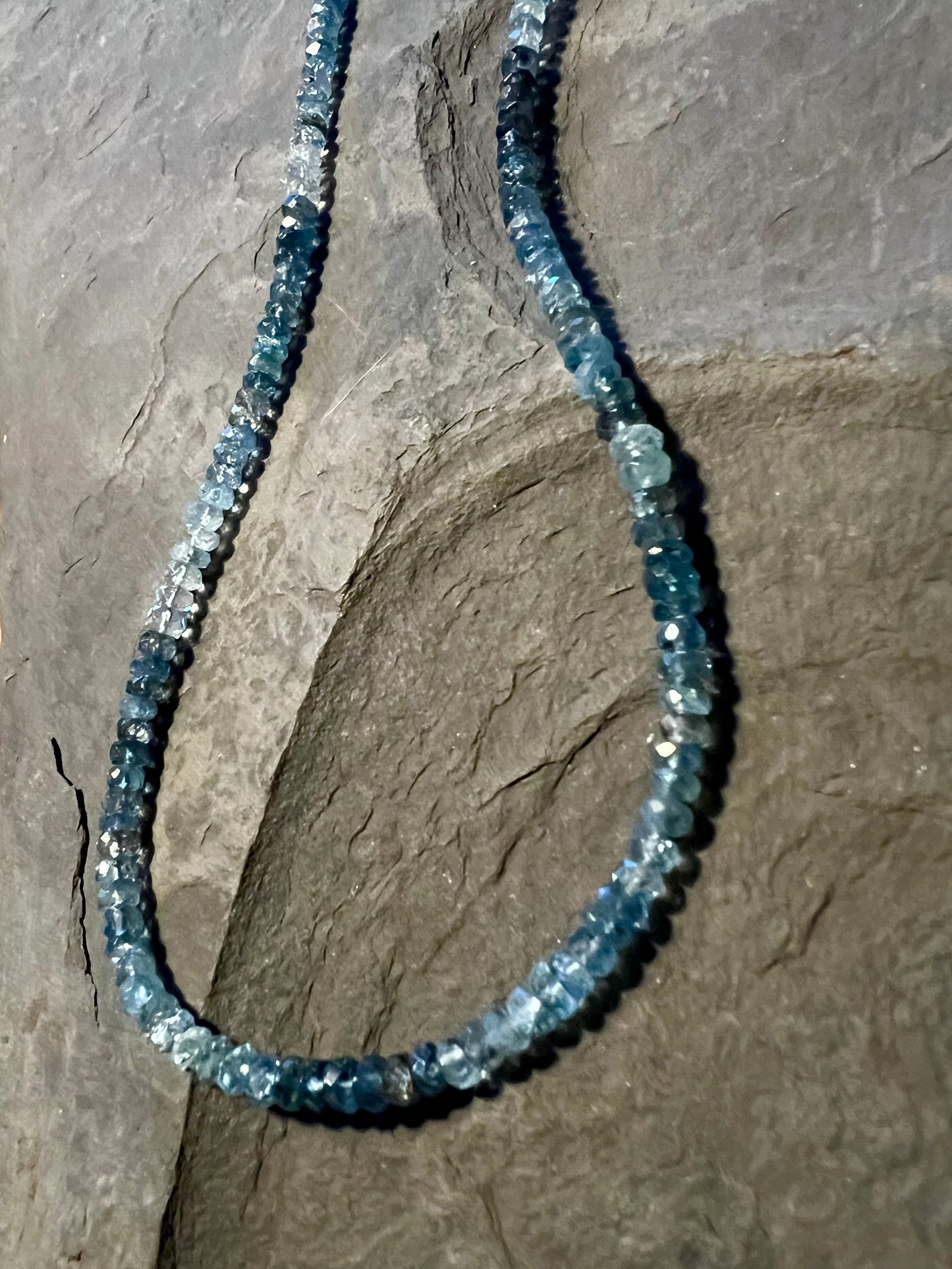 Ombre Denim Sapphire Strand - Minimalist 14K Necklace