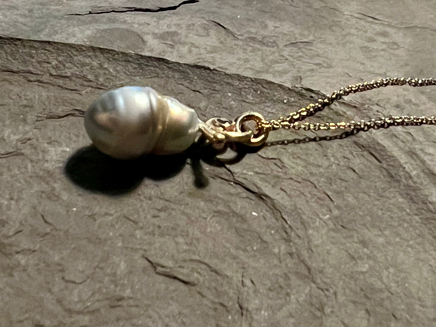 Sisterhood Tahitian Pearl Tanzanite 14K Pendant - One of a Kind Necklace