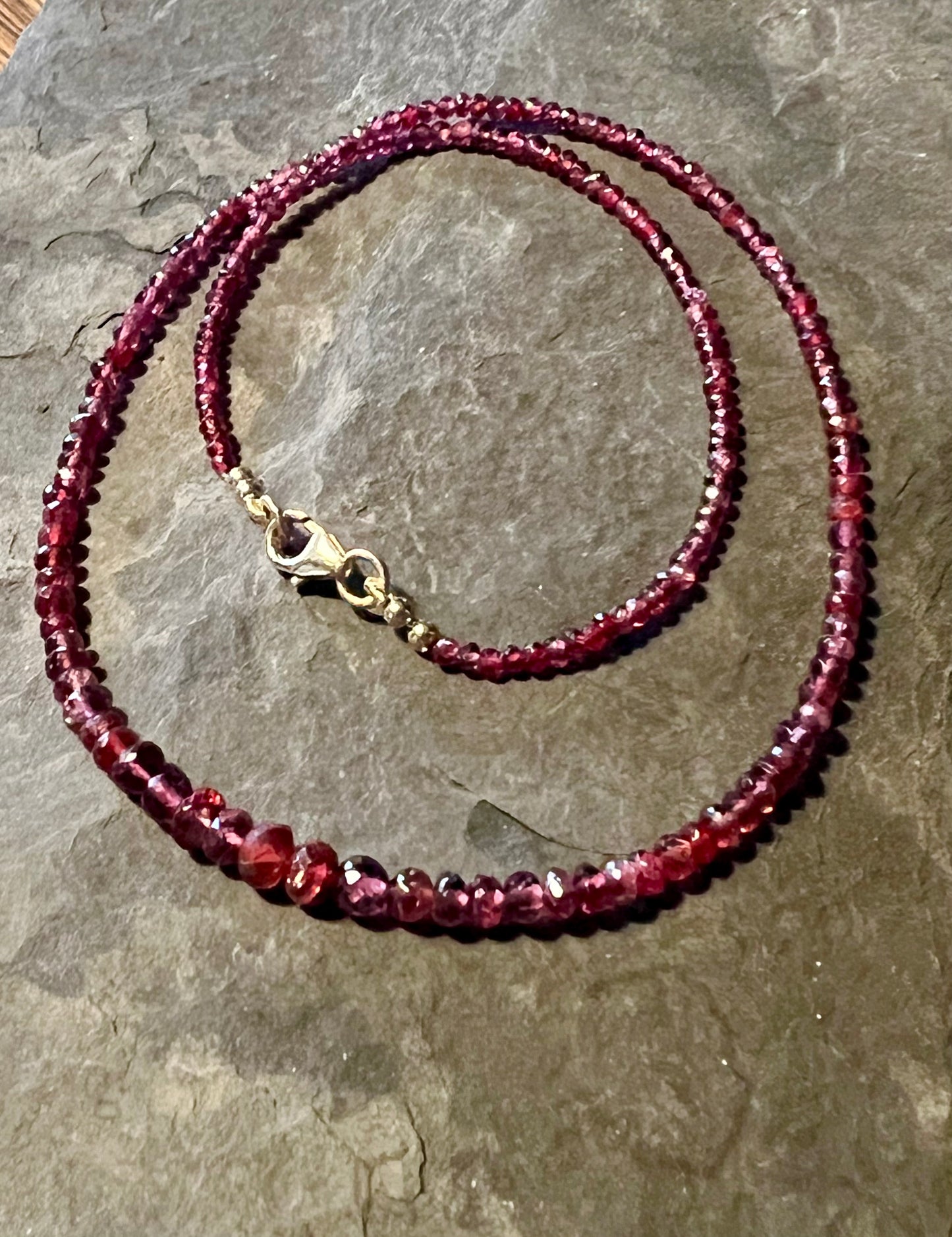 Red Spinel Faceted 14K Choker - One of a Kind Minimalist Necklace