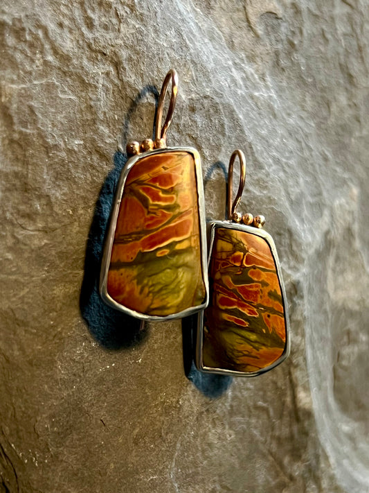 Sunset Jasper Statement Earrings - One of a Kind