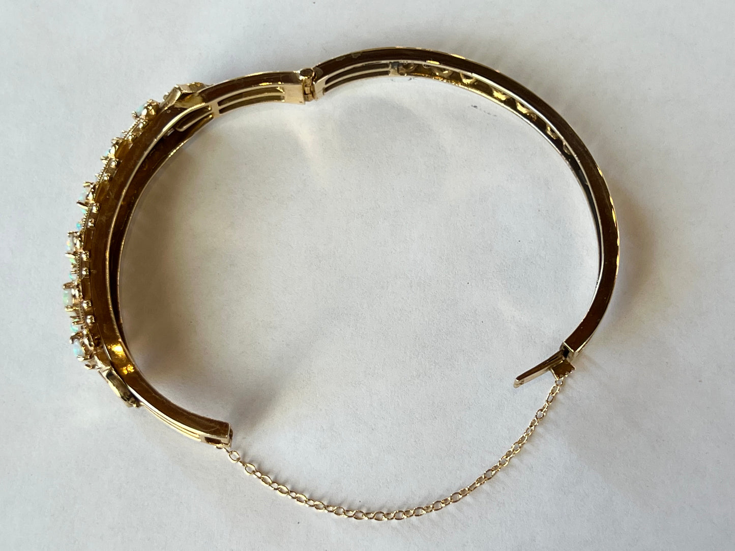 Estate Victorian Etruscan Revival 14K Blue Opal Bracelet