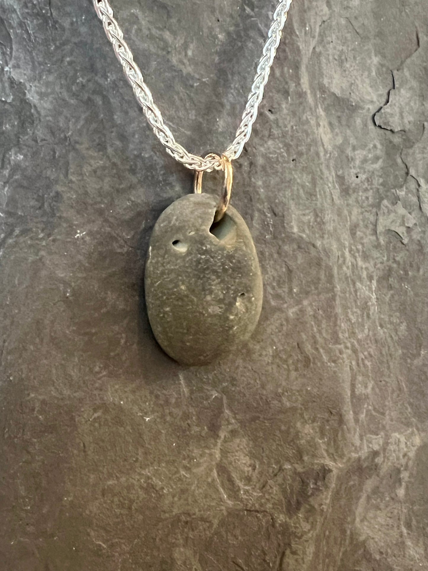 14K Lucky Stone Pendant - Cayuga Collection Necklace