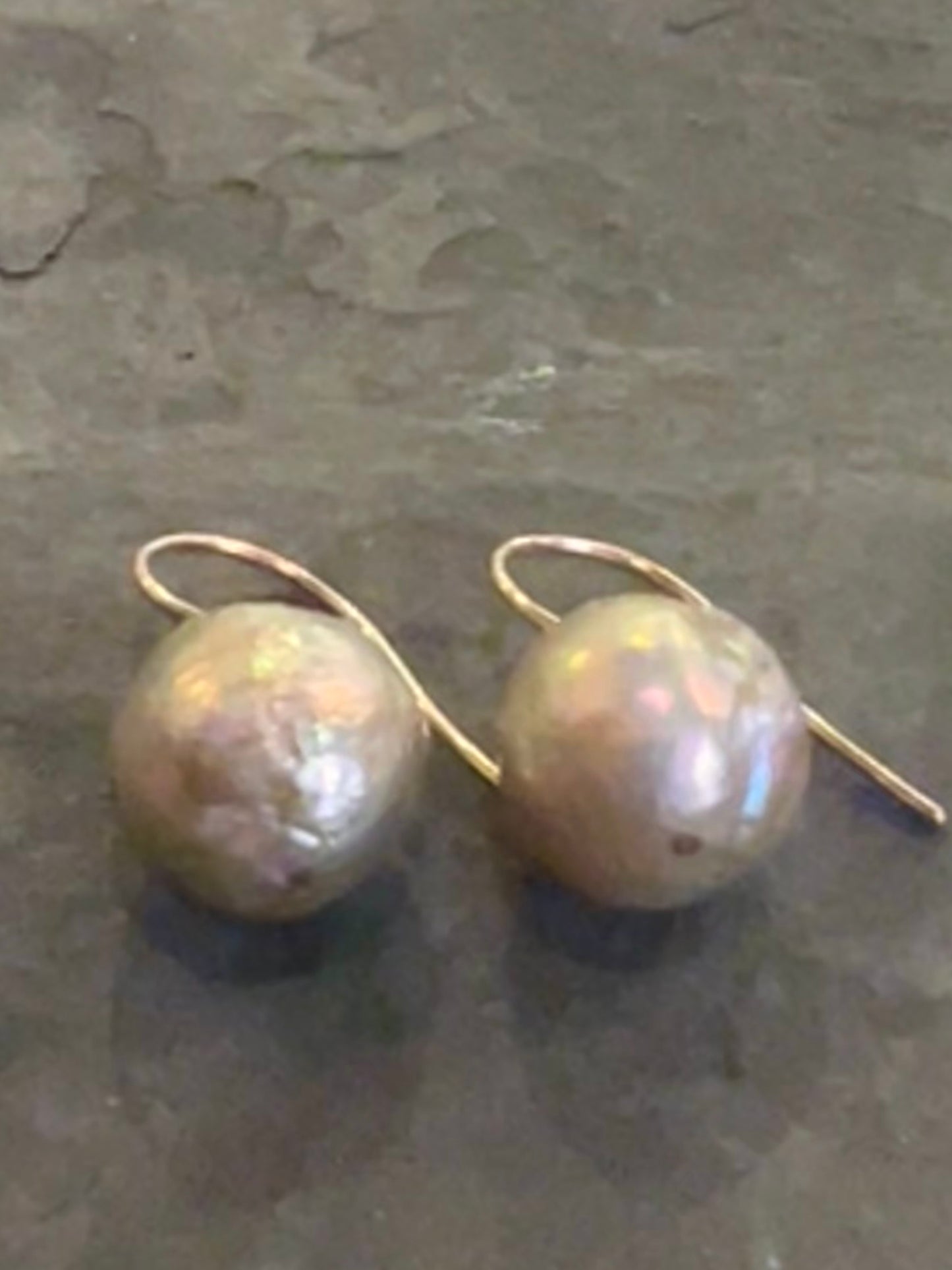Blush Baroque Pearl Demi-Dangle Rose Gold - Minimalist Earrings
