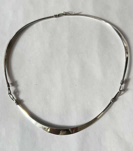 Estate Ronald H. Pearson Mid Century Modern Forged Sterling Collar Necklace