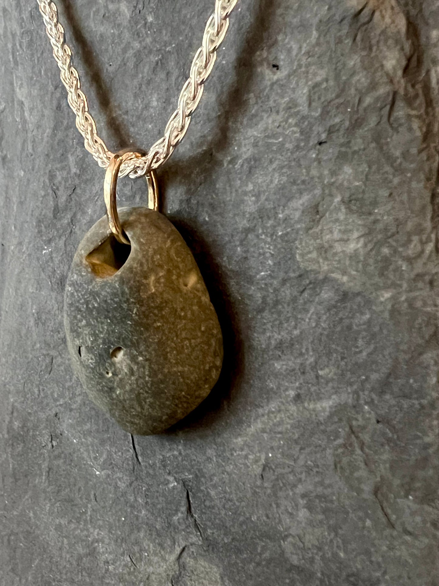 14K Lucky Stone Pendant - Cayuga Collection Necklace