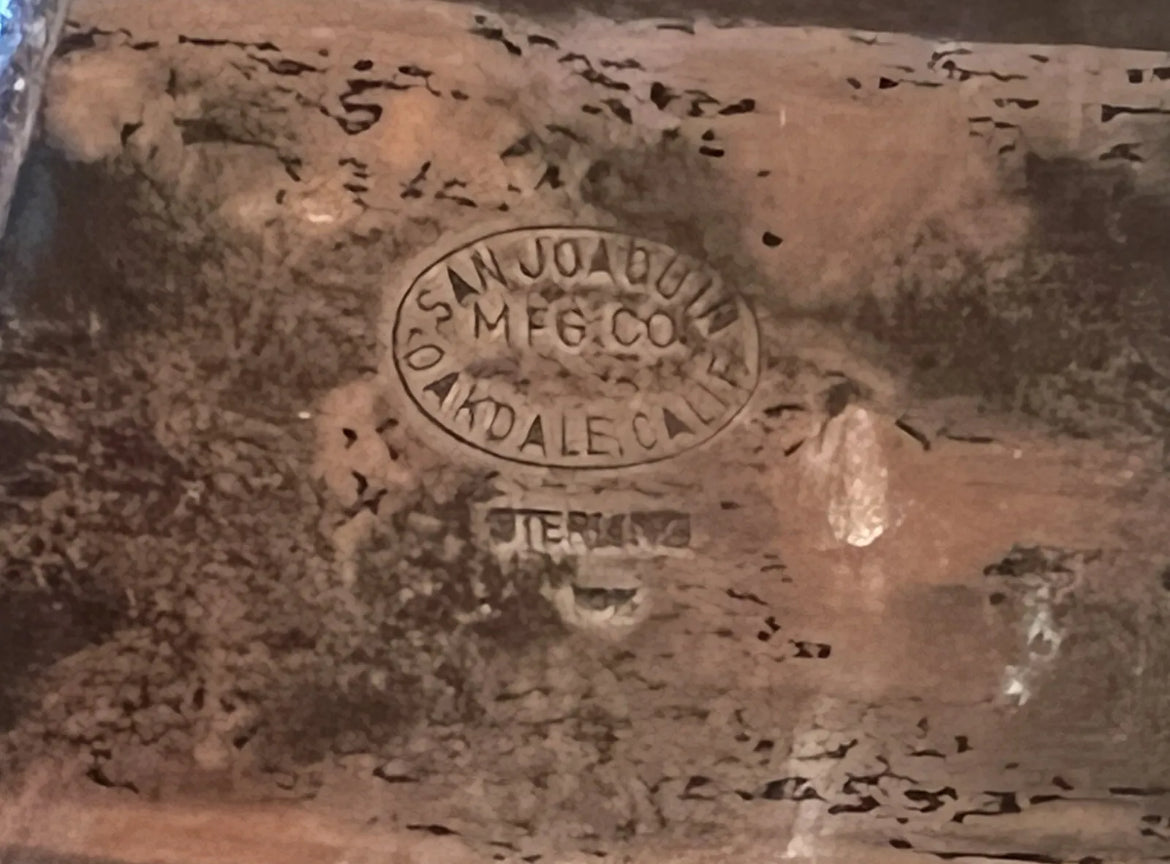 Estate Solid Sterling & 10K YG Hand Engraved San Joaquin Rodeo Directors Belt Buckle