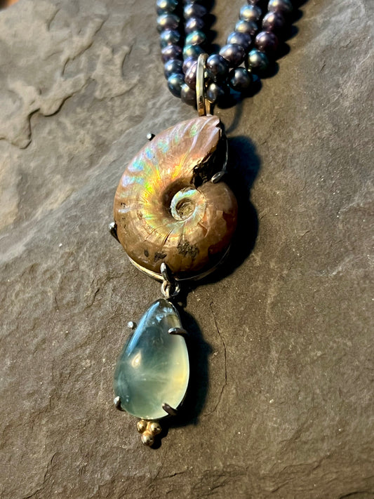 Ammonite Talisman - One of a Kind Pendant Necklace
