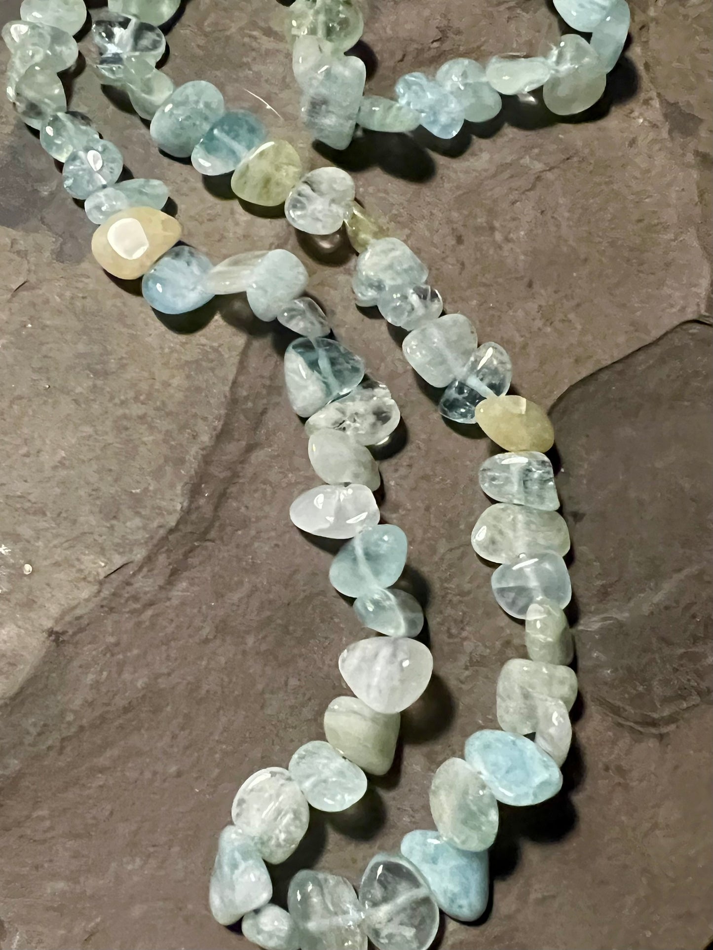 Freeform Aquamarine Strand Necklace