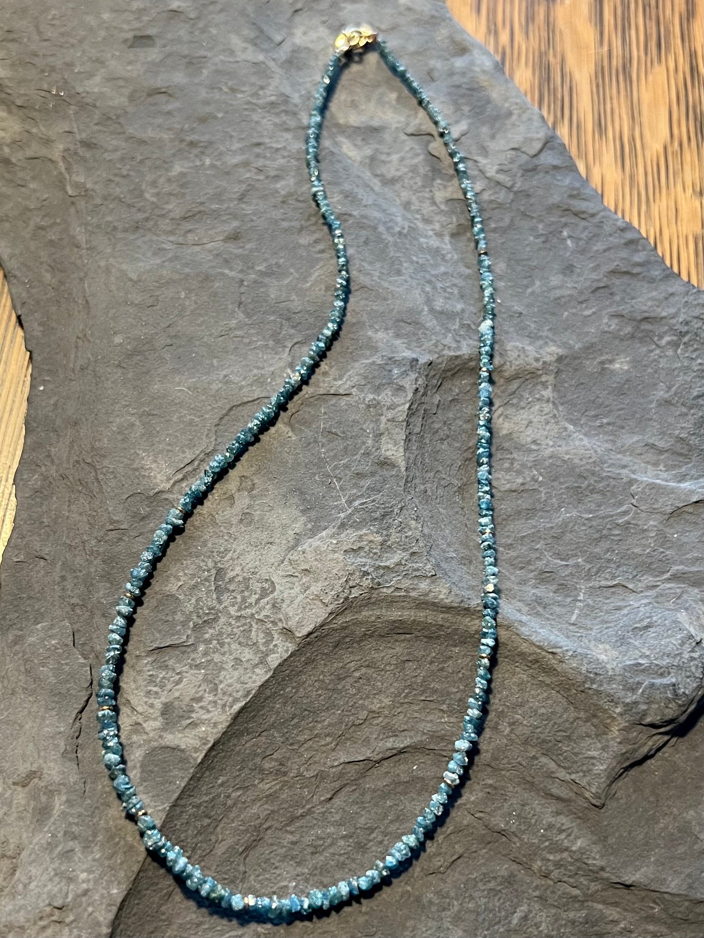 Natural Blue Diamond Strand - Minimalist necklace