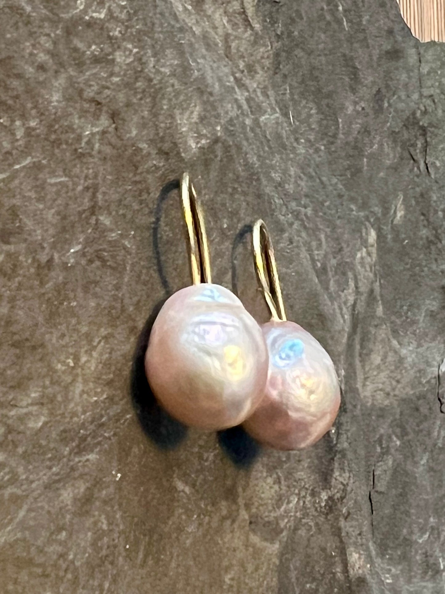 Blush Baroque Pearl Demi-Dangle - Minimalist Earrings