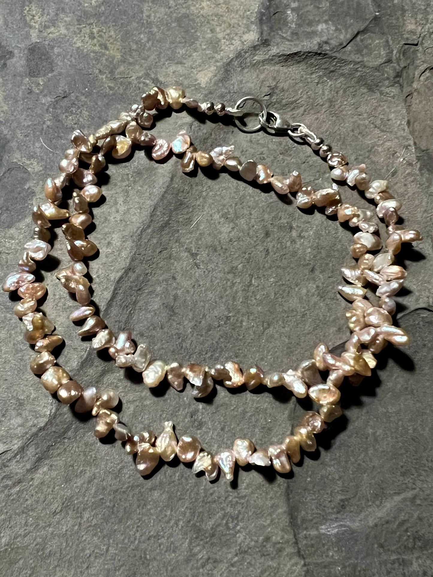 Champagne Keshi Pearl Strand - One of a Kind Necklace