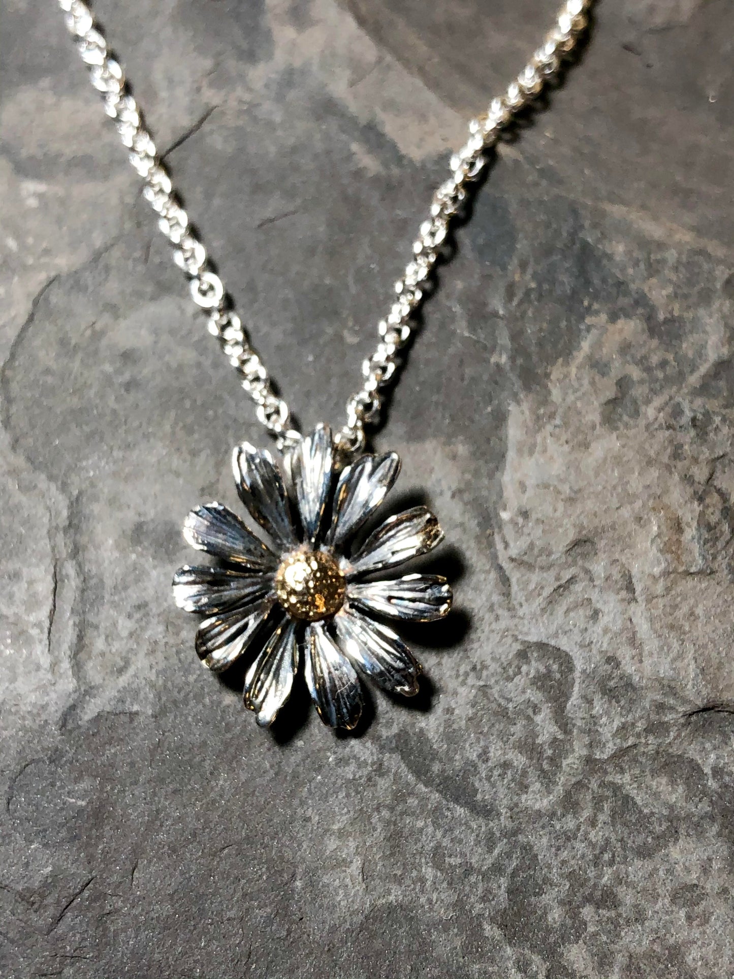 Daisy Girl Necklace, Sterling Chain