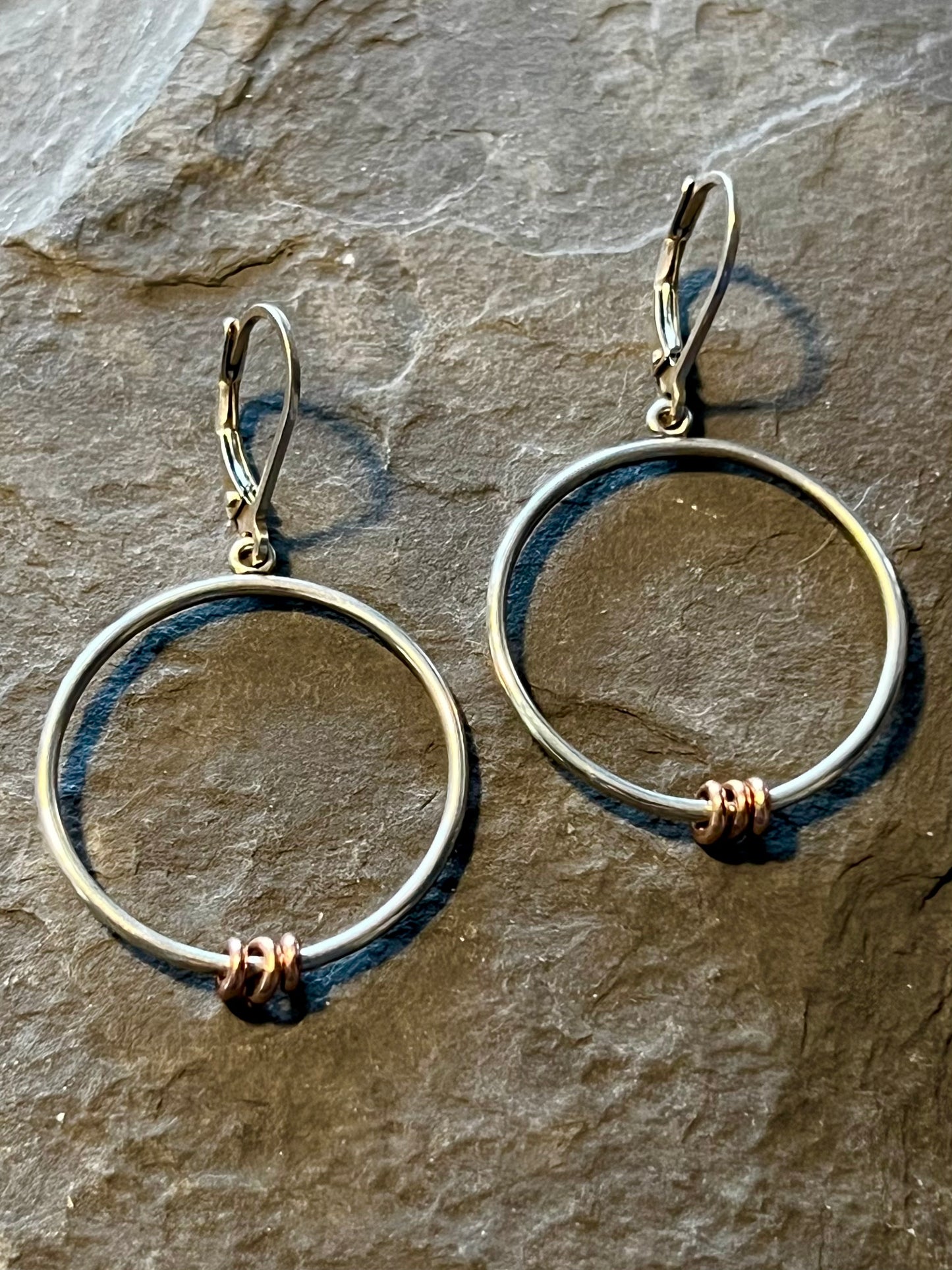 Full Circle  Sterling & Rose Gold - Minimalist Earrings