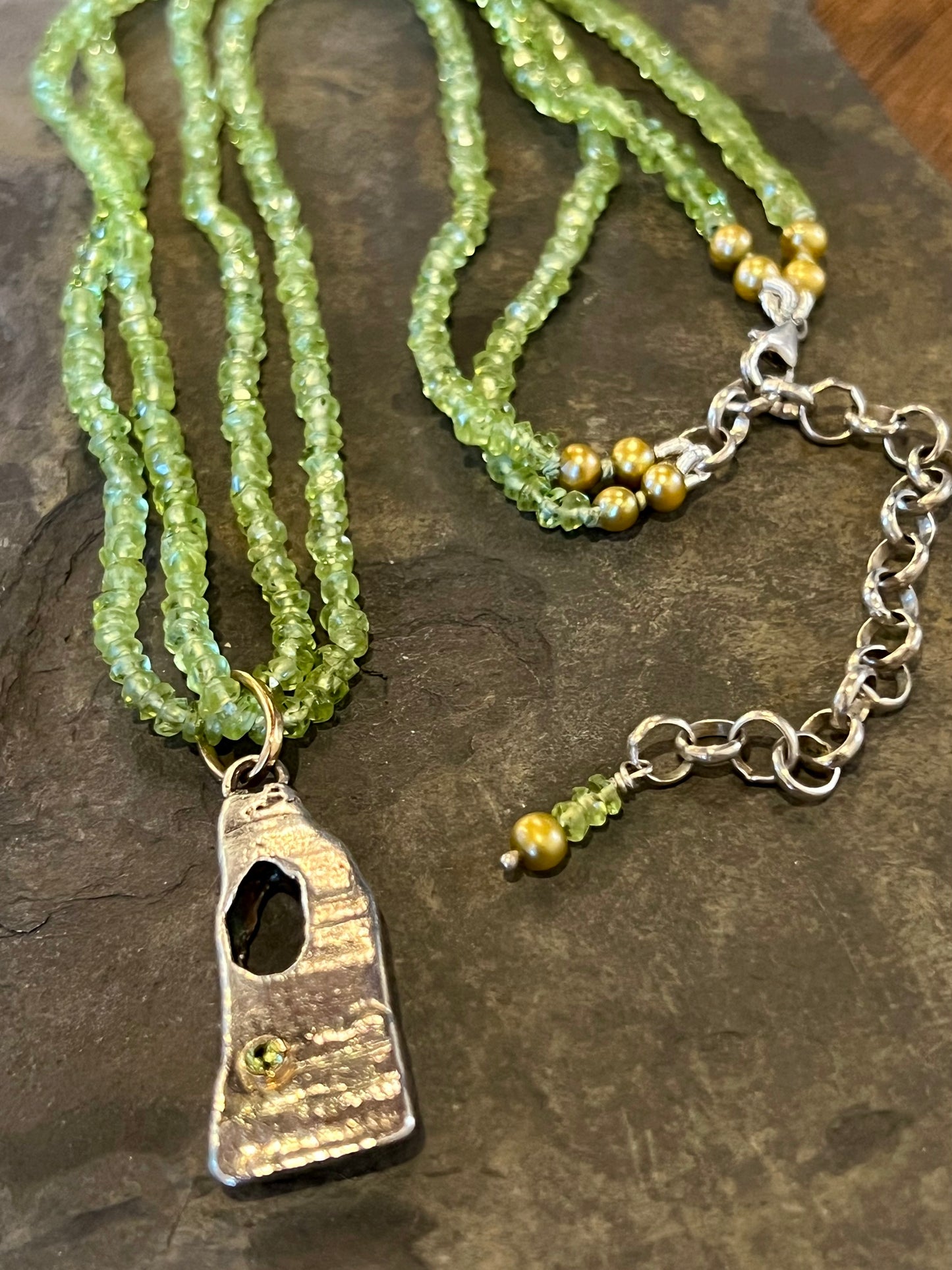 Gulf Relic Talisman with Peridot Necklace- Salt Series