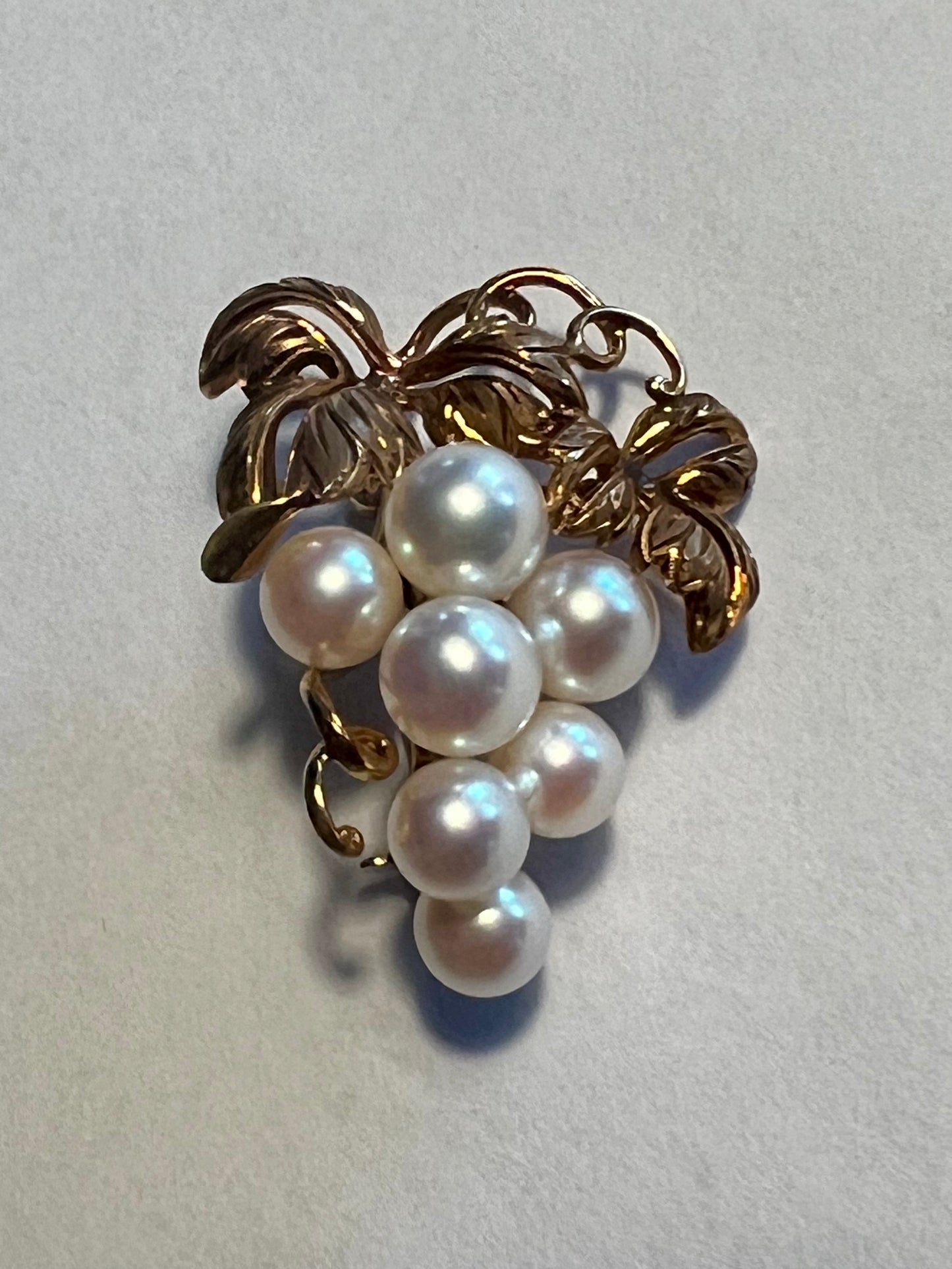 Estate Cultured Pearl Grape Cluster Pin