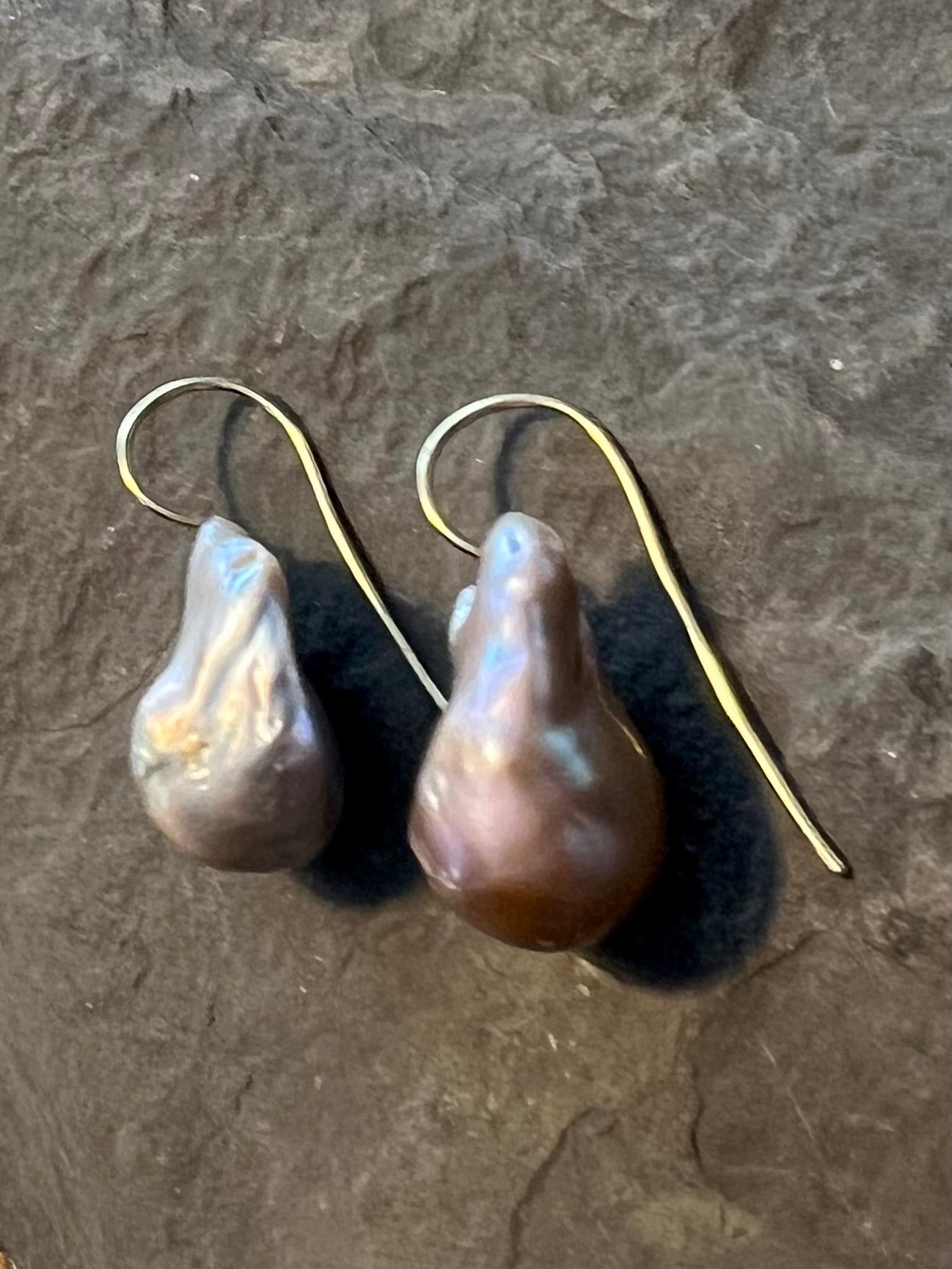 Large Blush Baroque Pearl Demi-Dangle - Minimalist Earrings