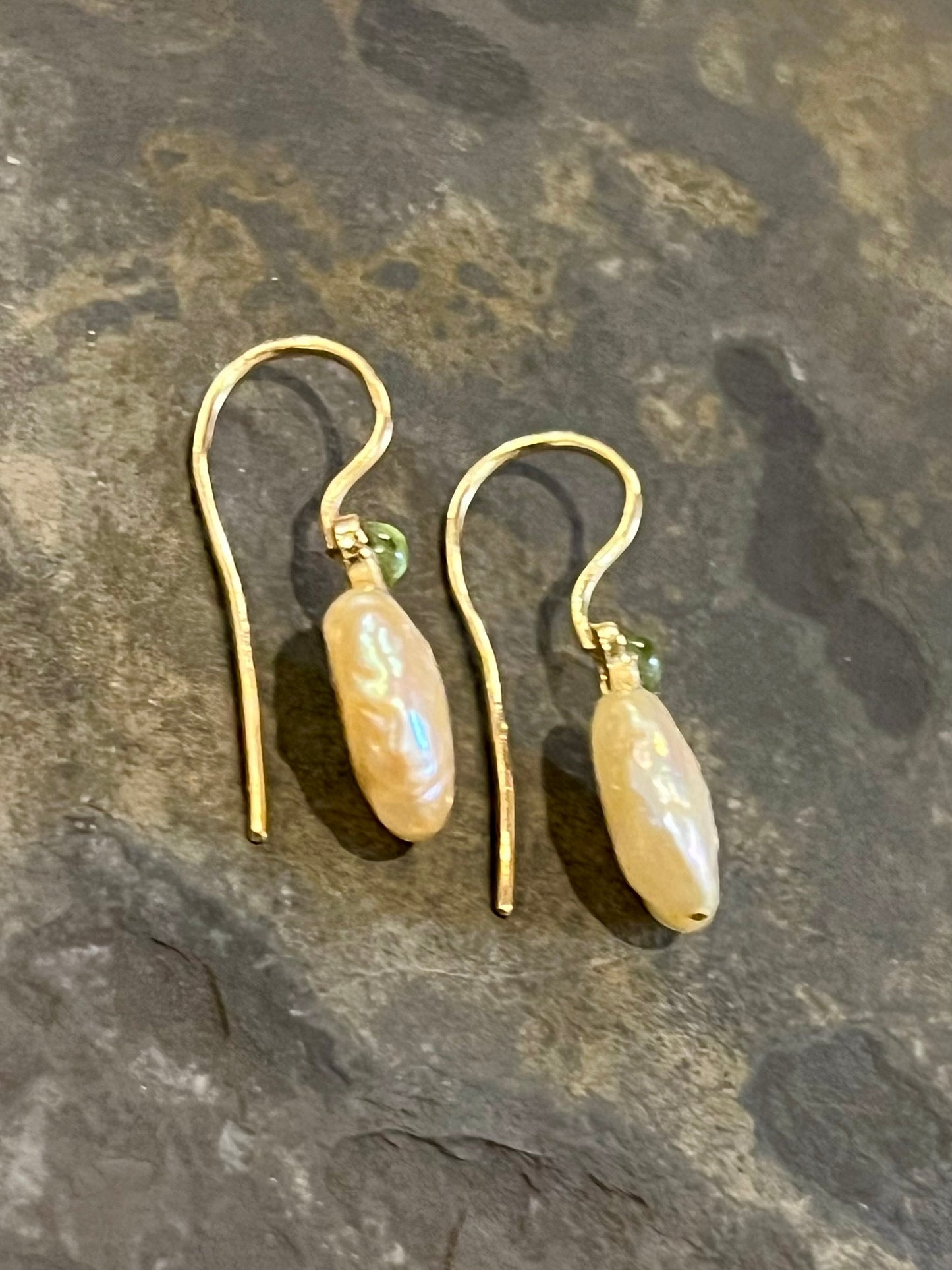 Coin Pearl & Peridot Dangle - Of a Kind Earrings
