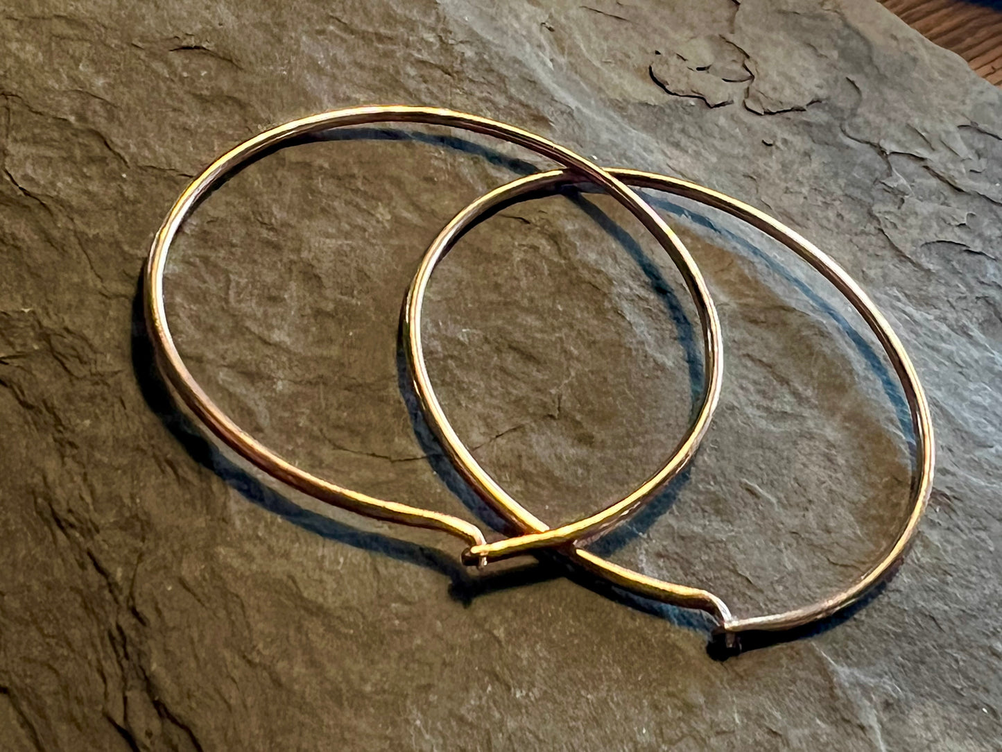Hammered Hoop Rose Gold - Minimalist Earrings