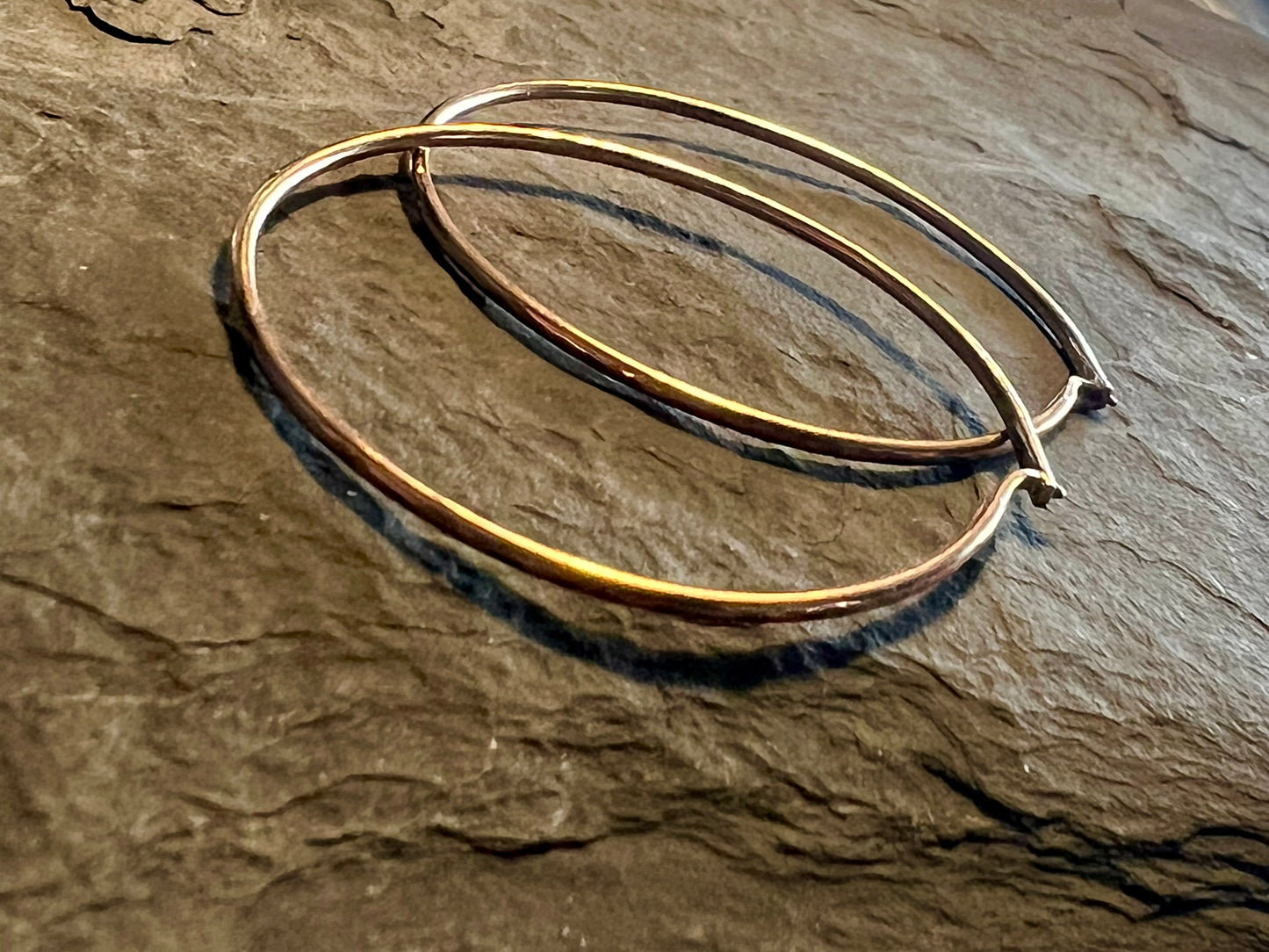 Hammered Hoop Rose Gold - Minimalist Earrings